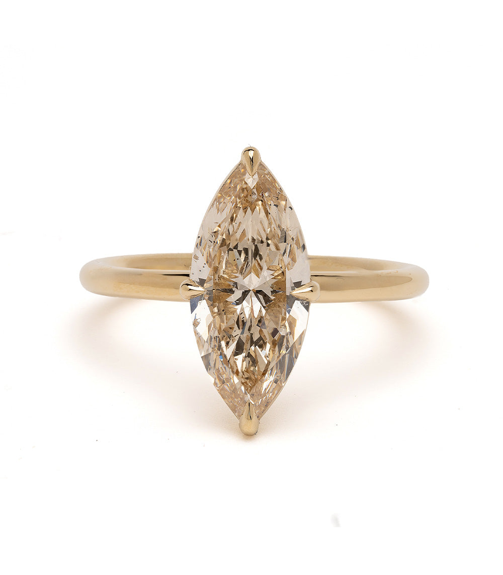 Exquisite 2 Carat Marquise Diamond Engagement Ring for Women - Elegant Champagne Billie Collection - Perfect for Proposals, Anniversaries & Special Occasions