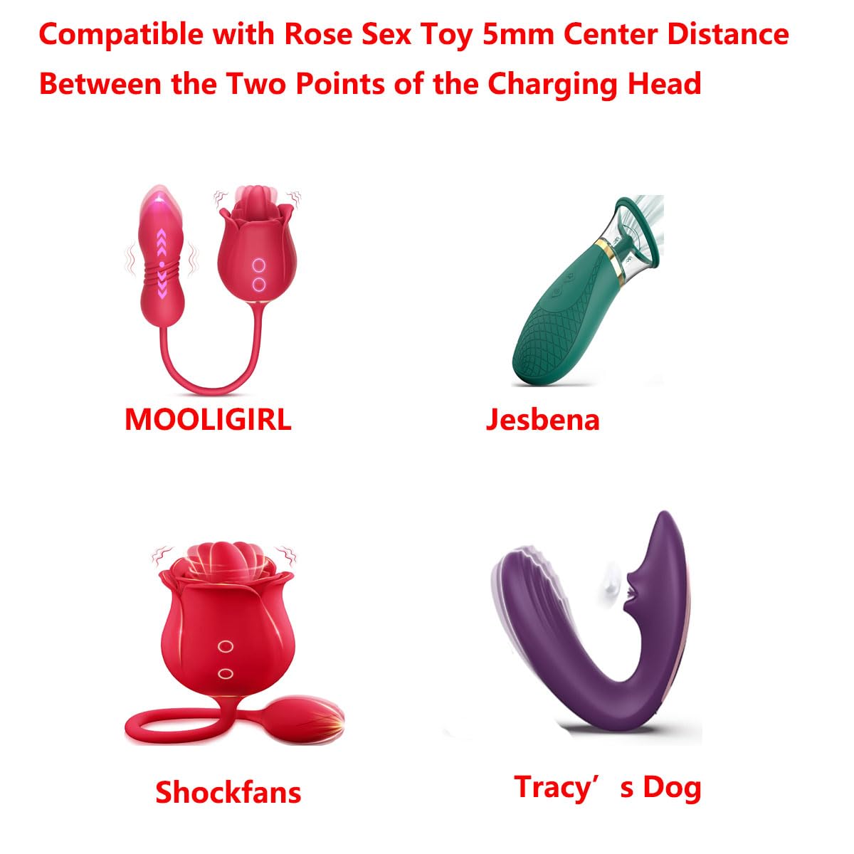 MOOLIGIRL Rose Charger Magnetic USB Cable - 5mm/0.2Inch Charging Cord for MOOLIGIRL, Shockfans, Jesbena & Tracy’s Dog Vibrators - Perfect for Discreet Charging of Adult Toys at Home or Travel