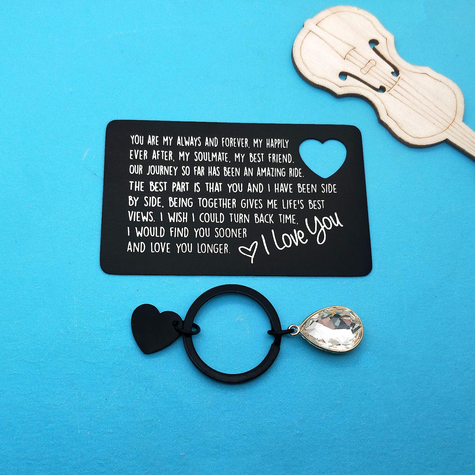 Engraved Wallet Card for Him - Anniversary, Birthday & Valentine's Gift for Boyfriend/Husband - Perfect for Weddings & Special Occasions