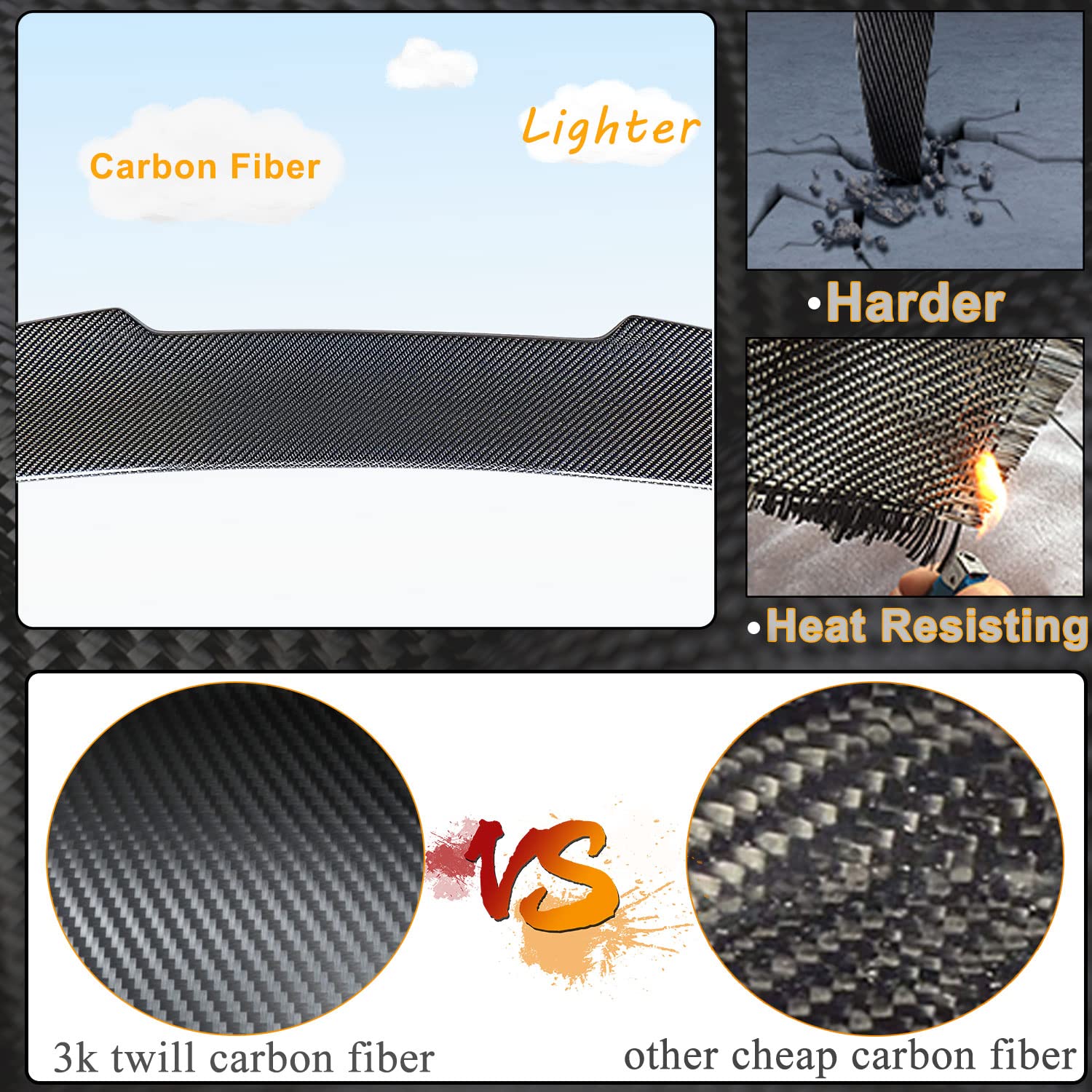 Carbon Fiber Trunk Spoiler for BMW 3 Series E46 Sedan (1998-2005) - 316i 318i 320i 323i 325i 328i 330i M3 - High Kick Duckbill Rear Wing Lip - Perfect for Street Racing & Car Shows