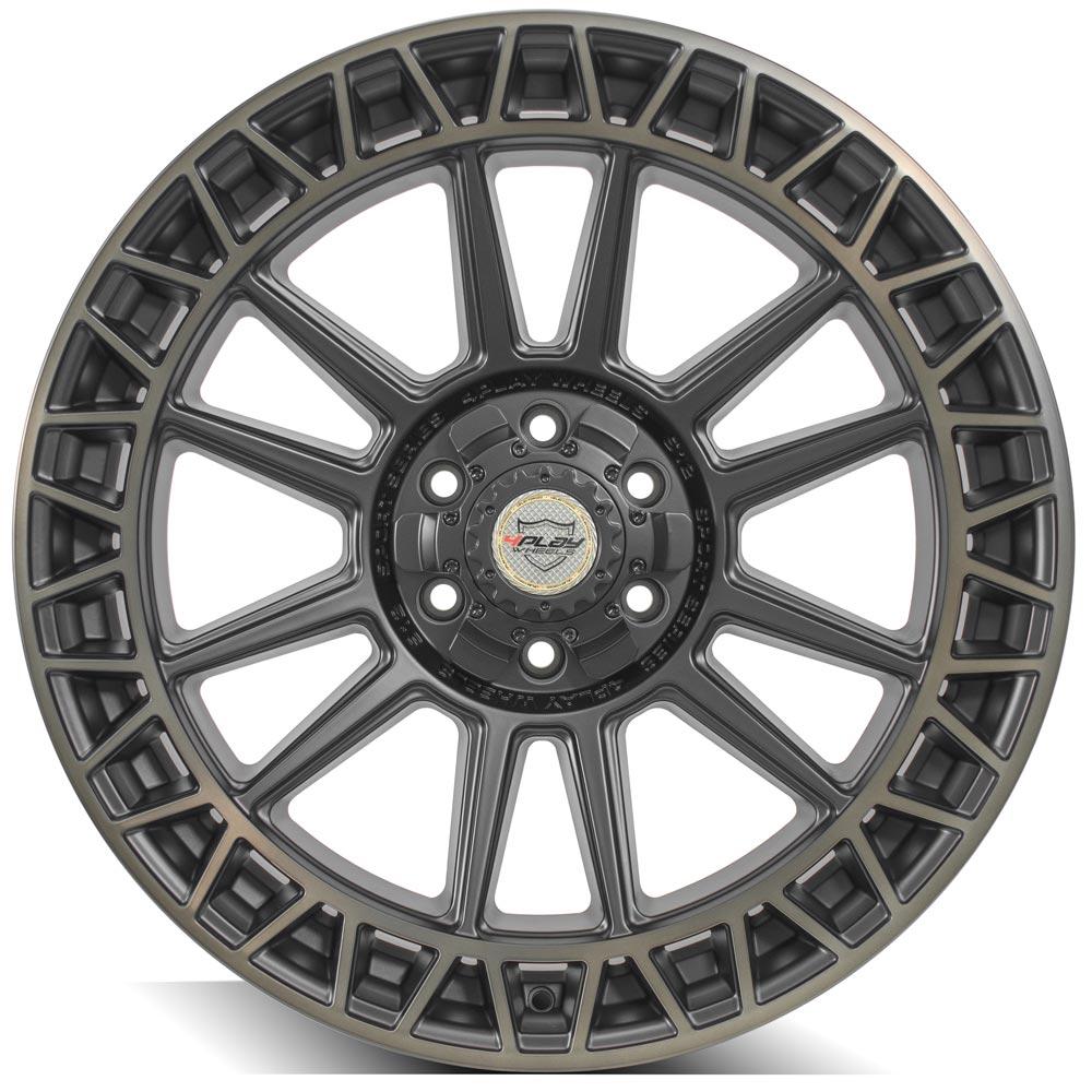 4Play Sport Series 4PS12 Satin Machined Wheels with Bronze Accents - 22x9.0 0 Offset - 6x135/6x139.7mm Bolt Pattern - 106.1mm Hub Bore - Perfect for Off-Road Trucks & SUVs