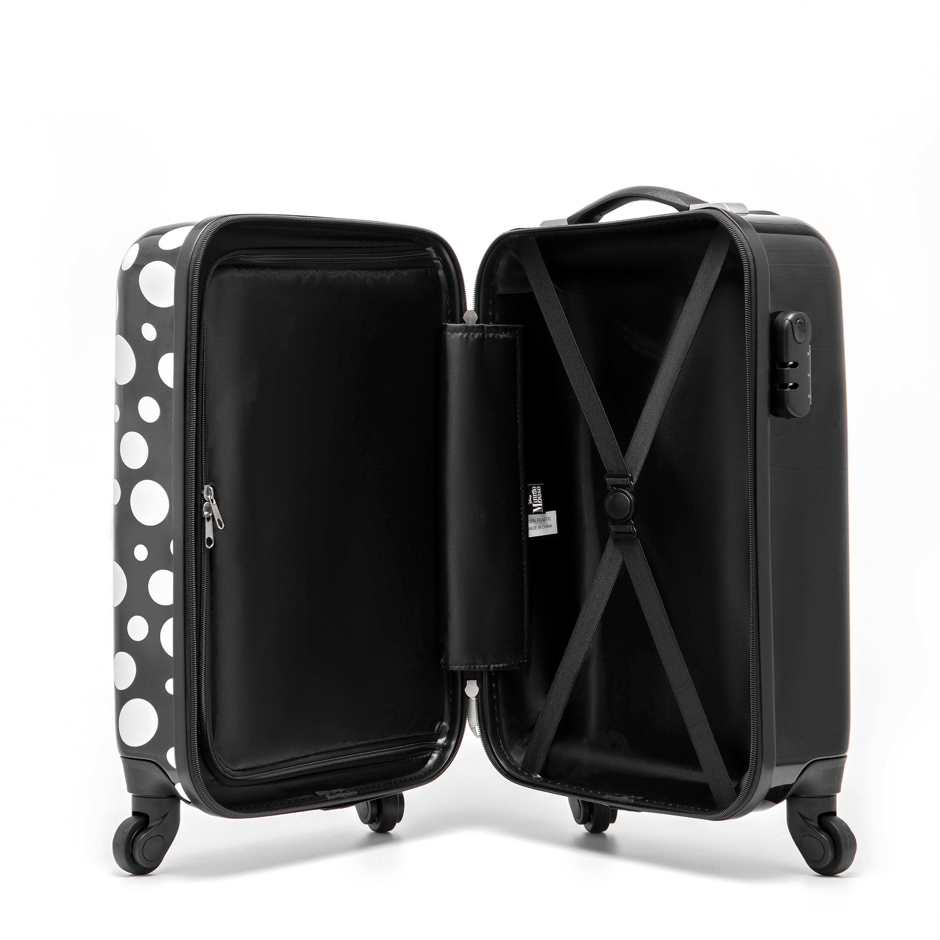 Disney Minnie Mouse DIS207 19-Inch Small 4-Wheel Hard Shell Suitcase - Black | Lightweight Carry-On Luggage for Kids Travel, School Trips & Weekend Getaways
