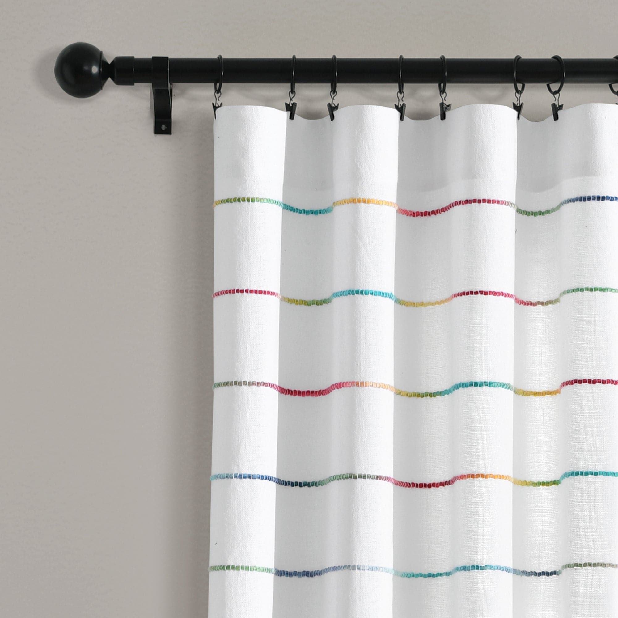 Ombre Stripe Yarn Dyed Recycled Cotton Blend Curtains - Eco-Friendly Window Panels for Living Room, Bedroom & Nursery - Light Filtering & Privacy Sheer Drapes