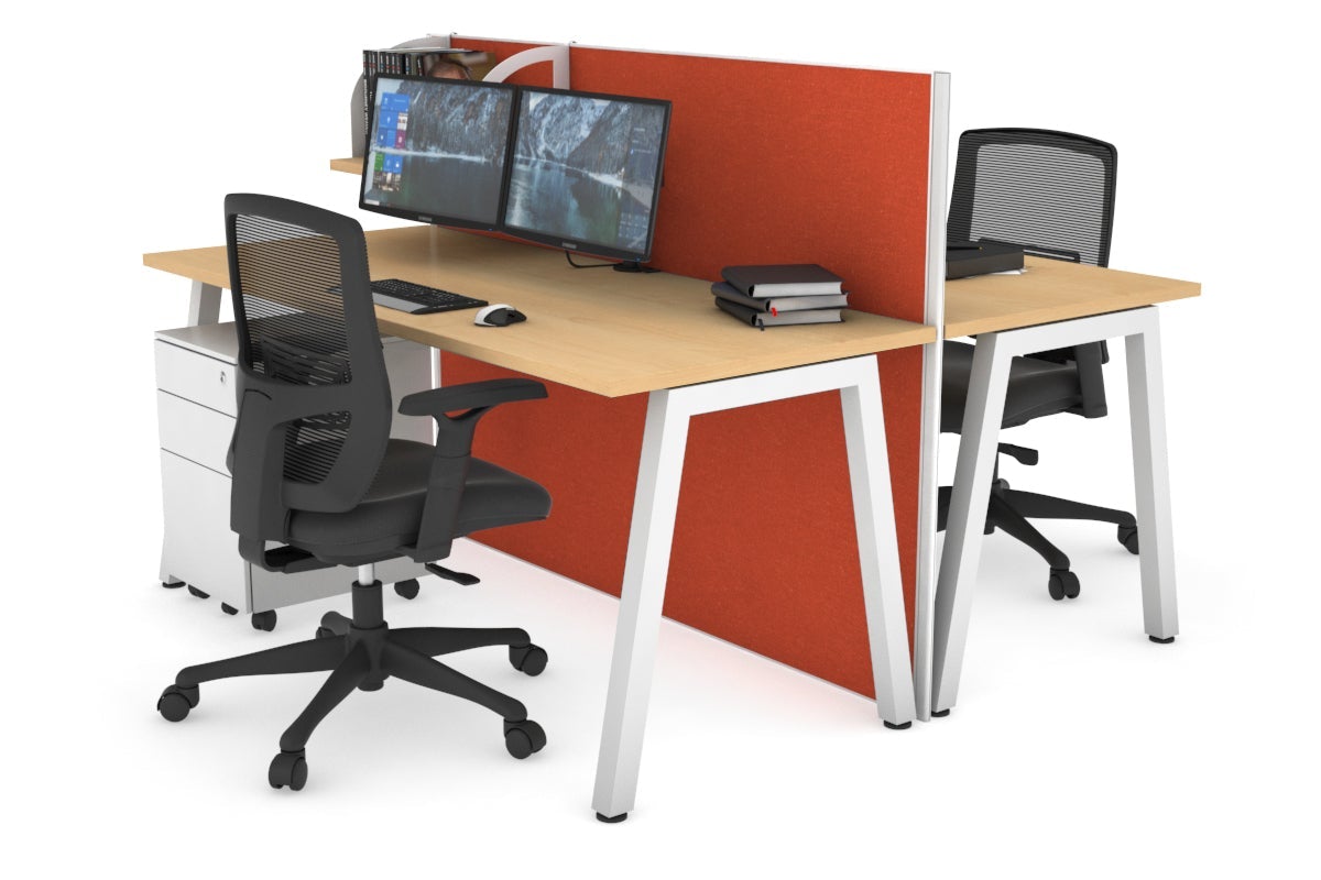 Horizon Quadro 2-Person Office Workstation Bench with A-Legs - 47.2