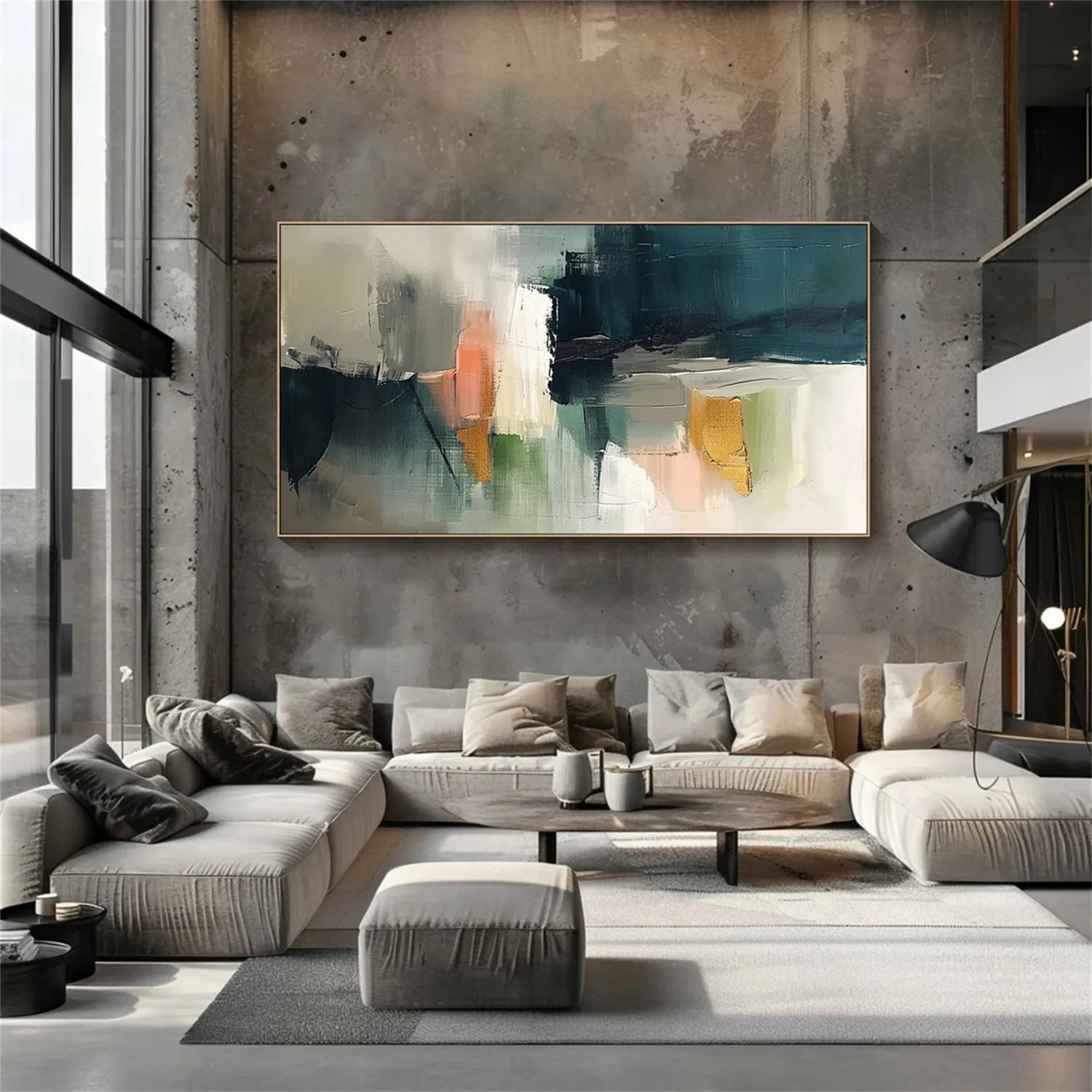 Abstract Painting #AB 205 - Modern Wall Art for Living Room, Bedroom & Office Decor - Handmade Canvas Artwork for Home & Office Interior Design