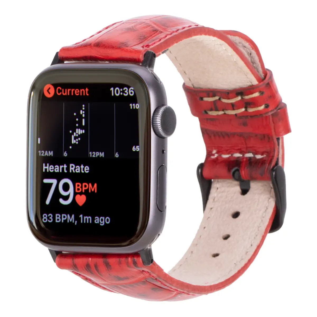 Genuine Red Crocodile Pattern Leather Apple Watch Band - Classic Luxury Strap for Apple Watch Series 9/8/7/SE - Perfect for Business, Formal Events & Everyday Wear