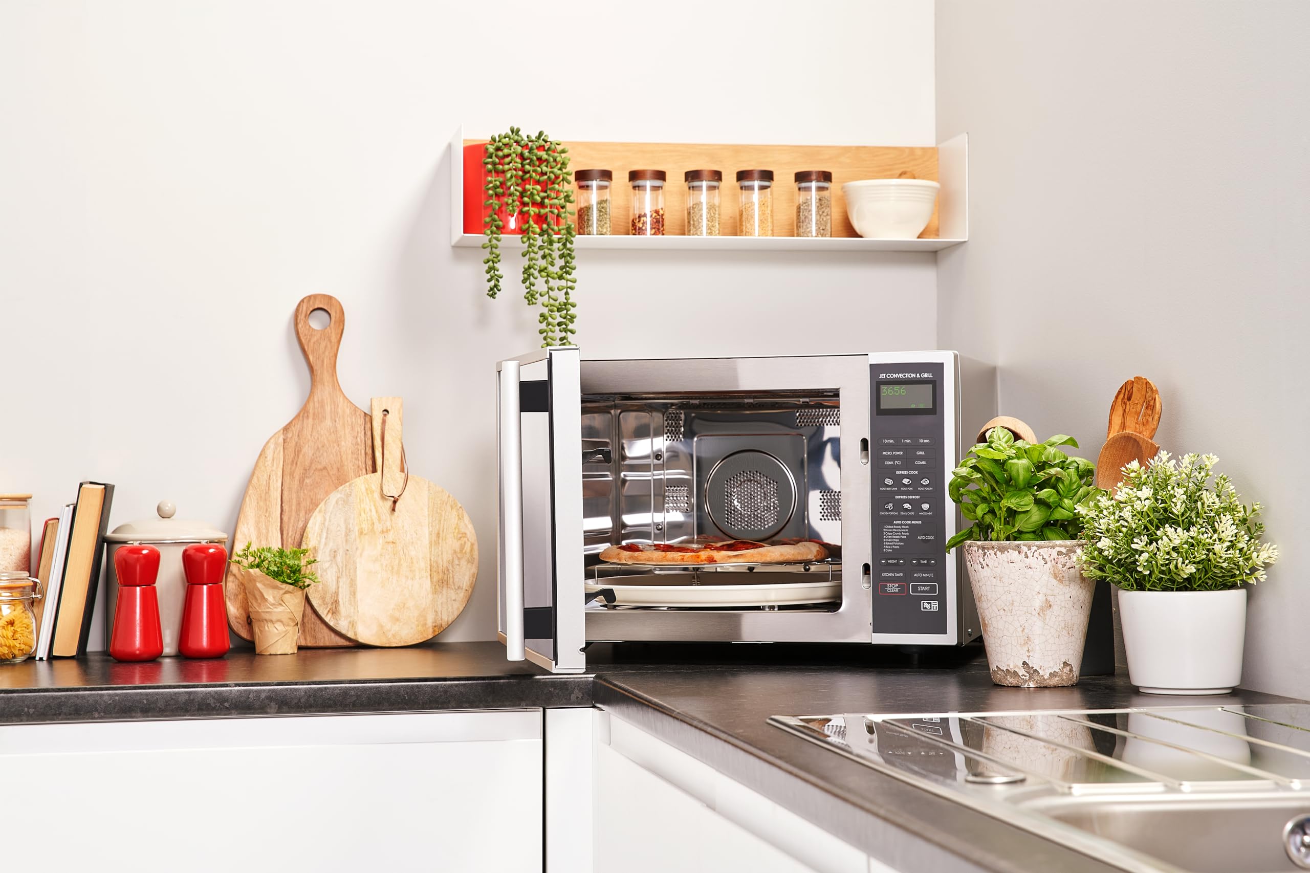 Sharp R959SLMAA 40L 900W Stainless Steel Combination Microwave Oven - Perfect for Small Kitchens, Dorms & Office Break Rooms