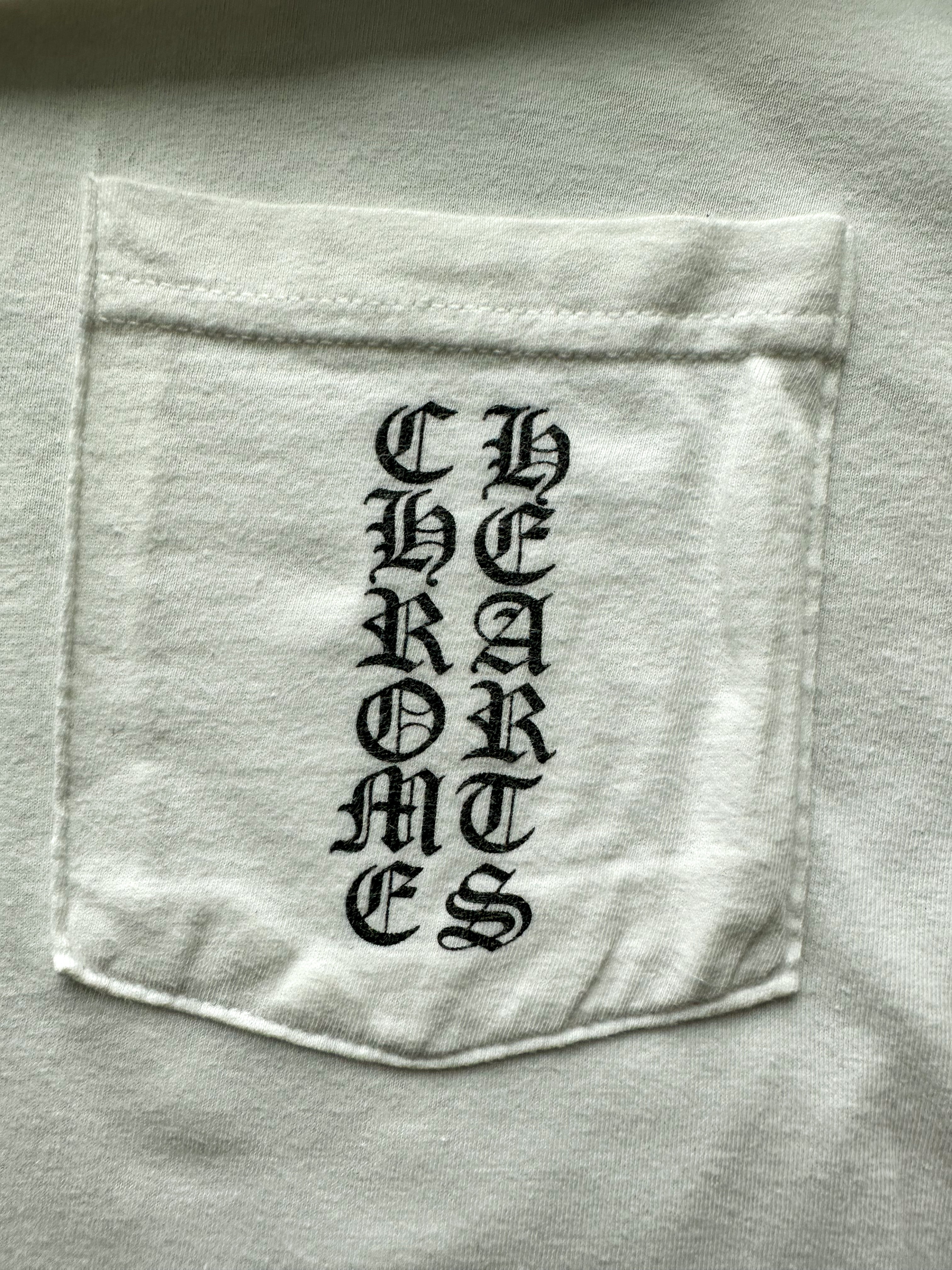 Chrome Hearts White Vertical Logo T-Shirt for Men | Stylish Graphic Tee for Casual Wear & Street Fashion