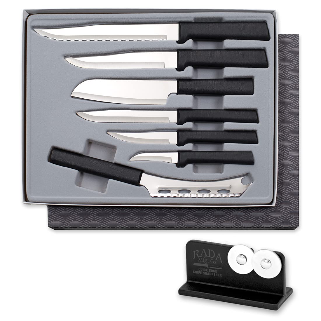 Rada Cutlery 7-Piece Knife Set with Sharpener - High-Quality Kitchen Knives for Cooking, Slicing & Dicing - Perfect Gift for Chefs & Home Cooks - Ideal for Meal Prep, BBQ & Everyday Kitchen Use