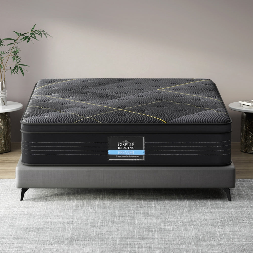 35cm Queen Size Mattress - Bamboo Cover Pocket Spring Firm Foam for Back Support | Perfect for Bedrooms, Guest Rooms & Dormitories