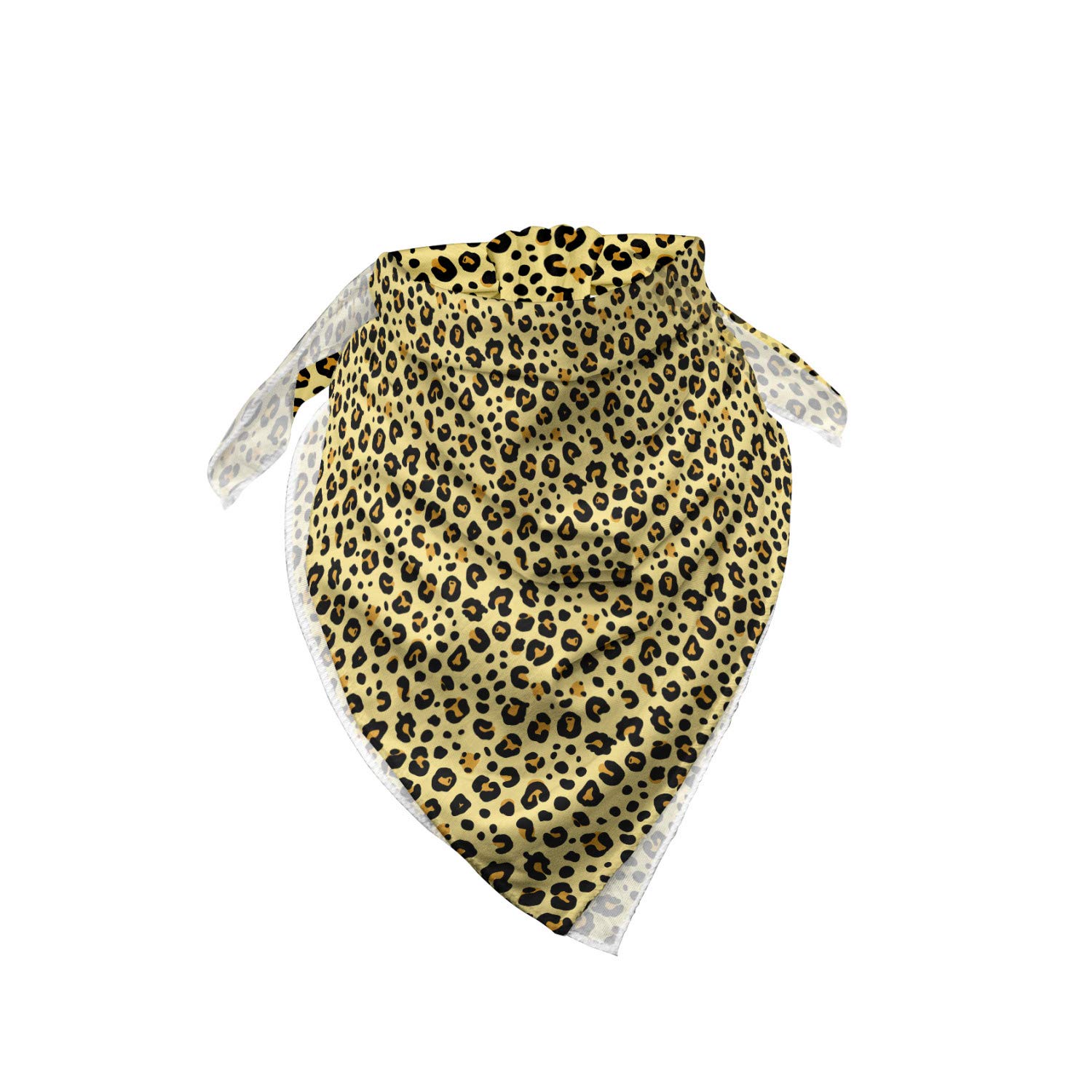 Ambesonne Yellow Brown Bandana - Leopard Animal Print Unisex Head & Neck Scarf for Men & Women - Perfect for Outdoor Activities, Music Festivals & Fashion Accessories
