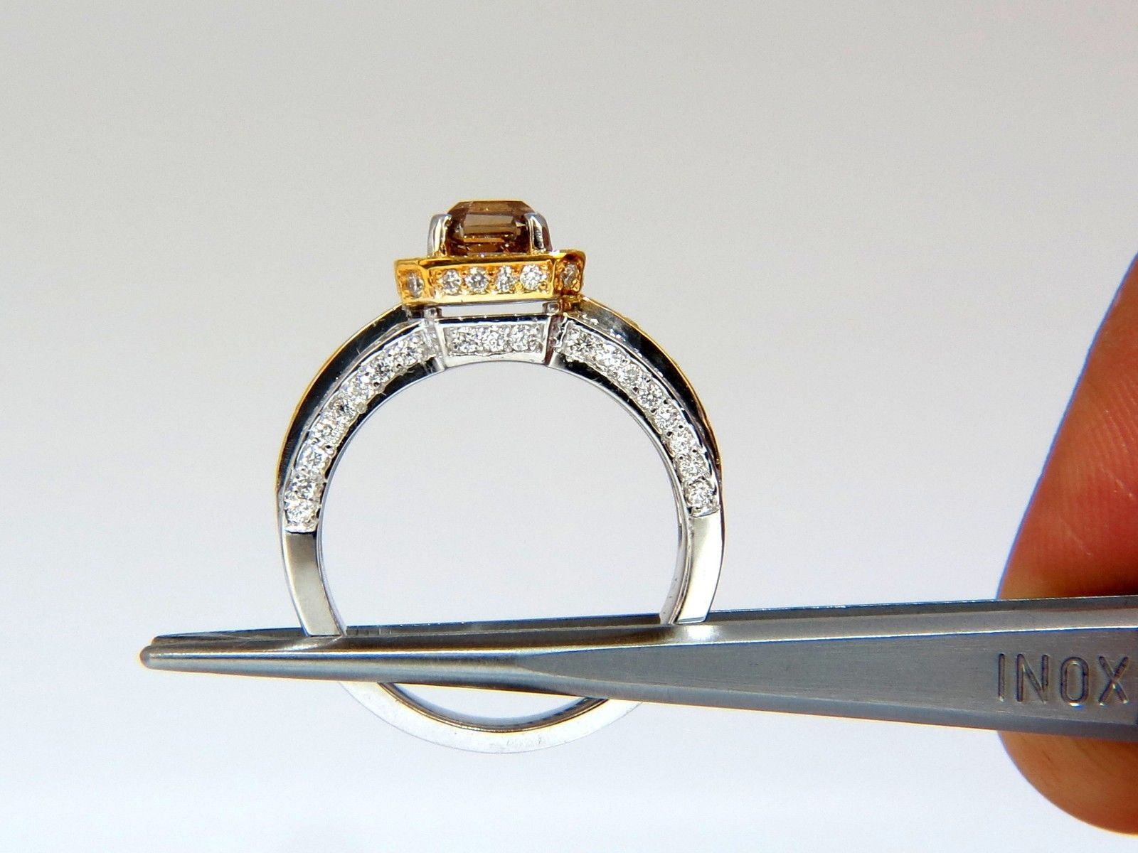 3.10ct Natural Fancy Yellow Brown Diamond Halo Ring in 14K Gold - Vintage Art Deco Style Engagement Ring for Women, Perfect for Weddings & Anniversary Gifts