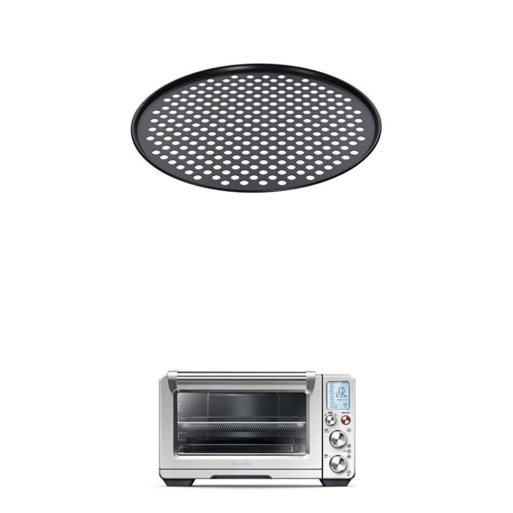 Breville BOV800PC13 13-Inch Pizza Crisper Pan - Compatible with BOV800XL & BOV900BSS Smart Ovens | Stainless Steel | Perfect for Baking, Reheating & Air Frying Pizzas at Home