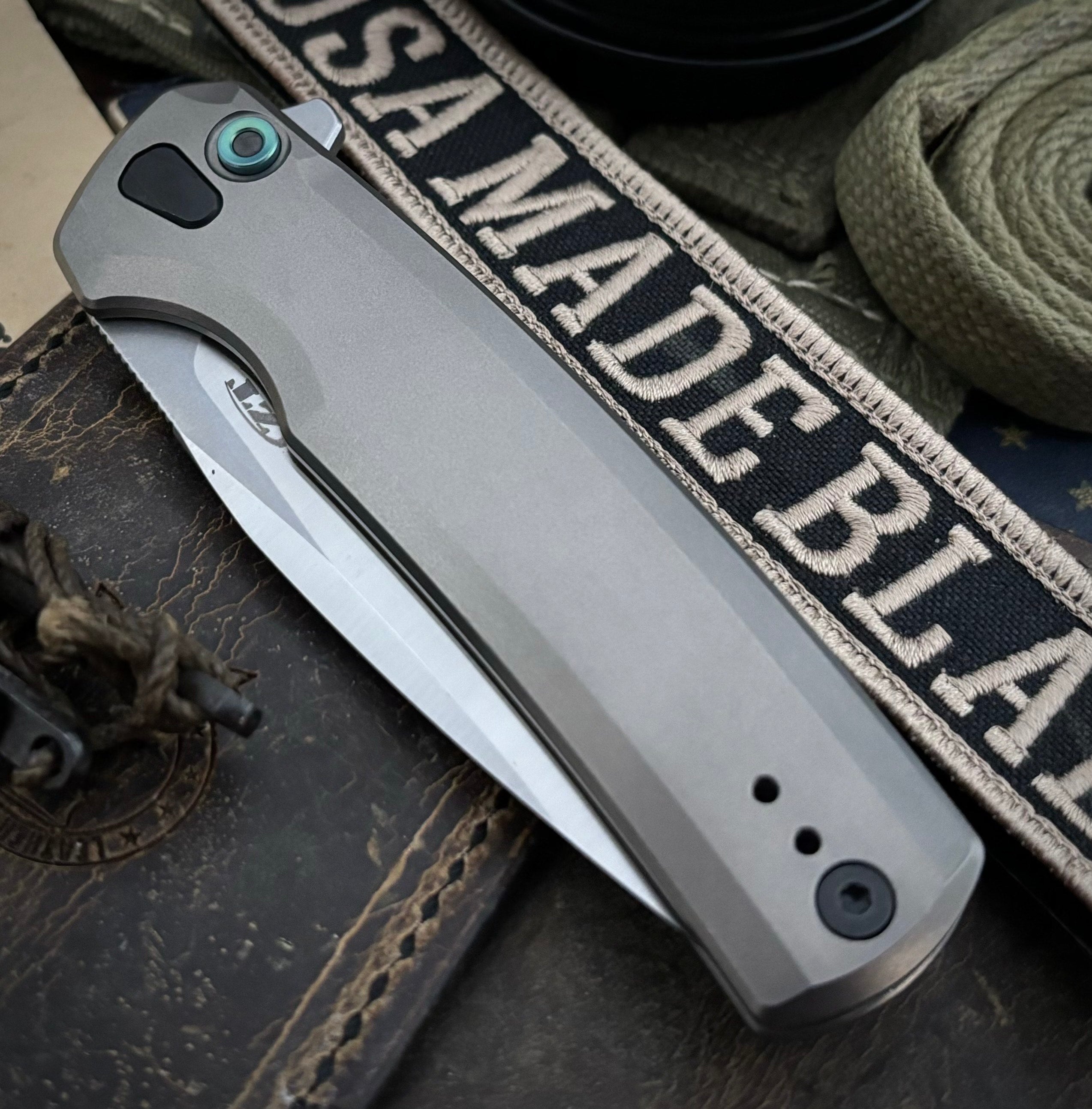 ZT0044 Full Titanium Button Lock Flipper Knife - S45VN Steel Blade by Zero Tolerance | EDC, Outdoor Camping & Tactical Use