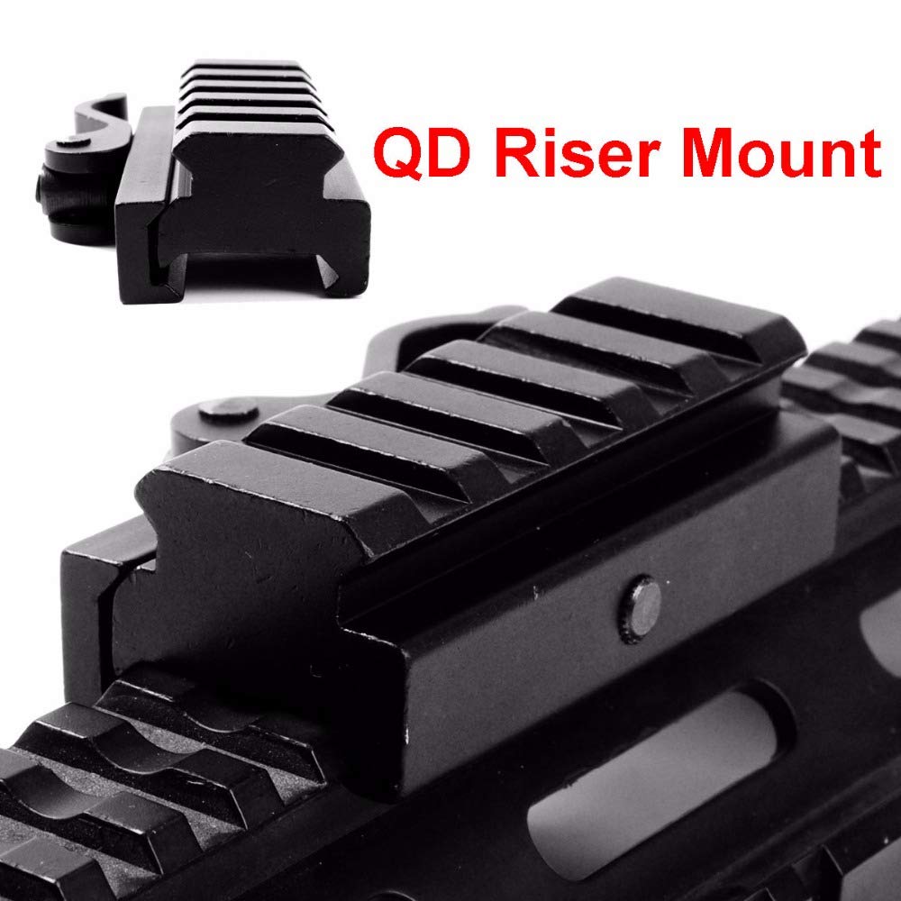 QD Quick Release Mount Adapter 5 Slots for 20mm Picatinny/Weaver Rail - Compatible with Hunting Rifles, Scopes & Tactical Gear - Perfect for Outdoor Shooting, Hunting & Airsoft Accessories