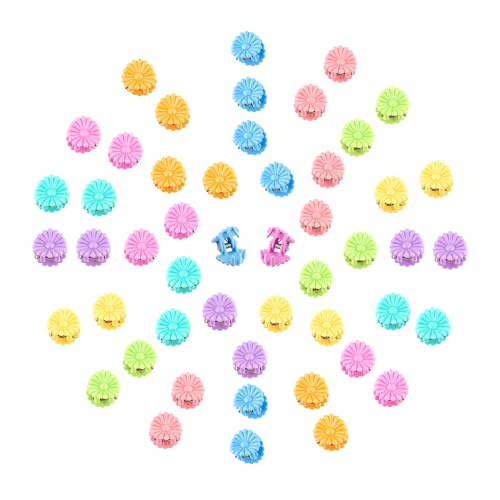 DazzleDiva Mini Hair Claw Clips - 50Pcs Colorful Flower & Butterfly Hair Clips for Girls, Women, Babies | Perfect for School, Parties, Weddings & Everyday Hairstyles