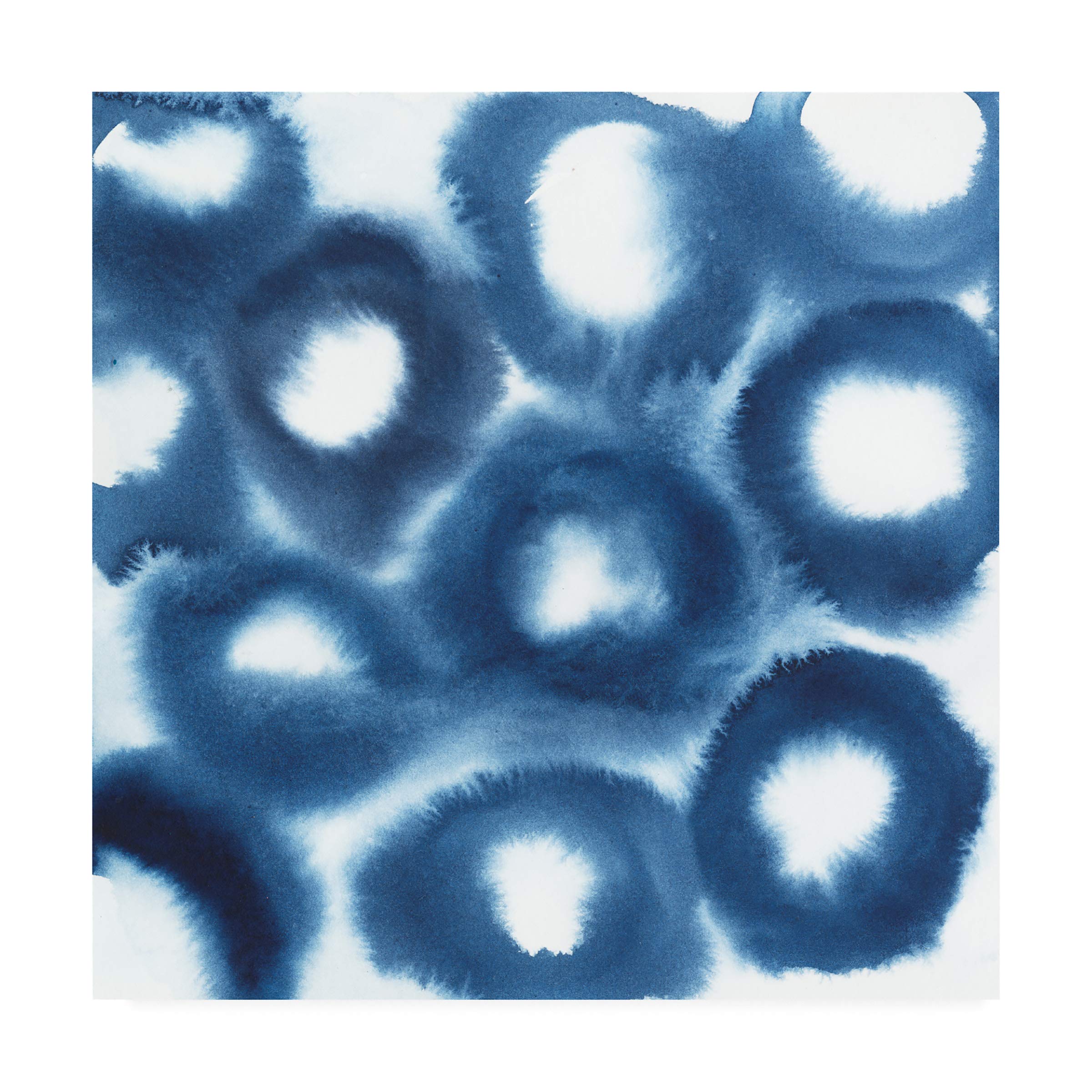 Grace Popp Indigo Bleed II 18x18 Premium Canvas Art Print - Modern Abstract Wall Decor for Living Room, Bedroom & Office
