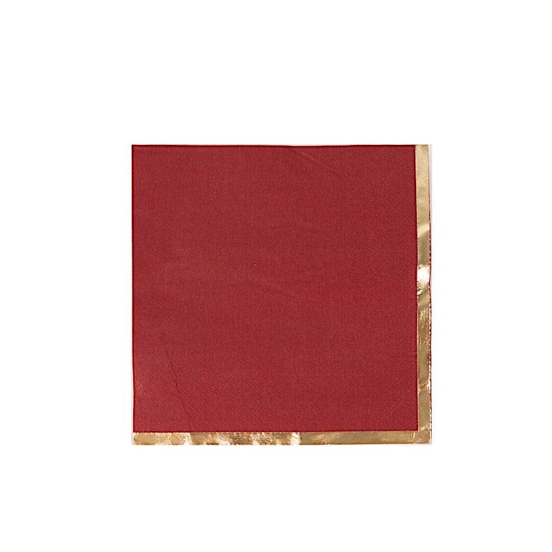 50 Pcs 2-Ply Premium Cocktail Napkins with Elegant Gold Rim - Perfect for Dinner Parties, Weddings & Special Events