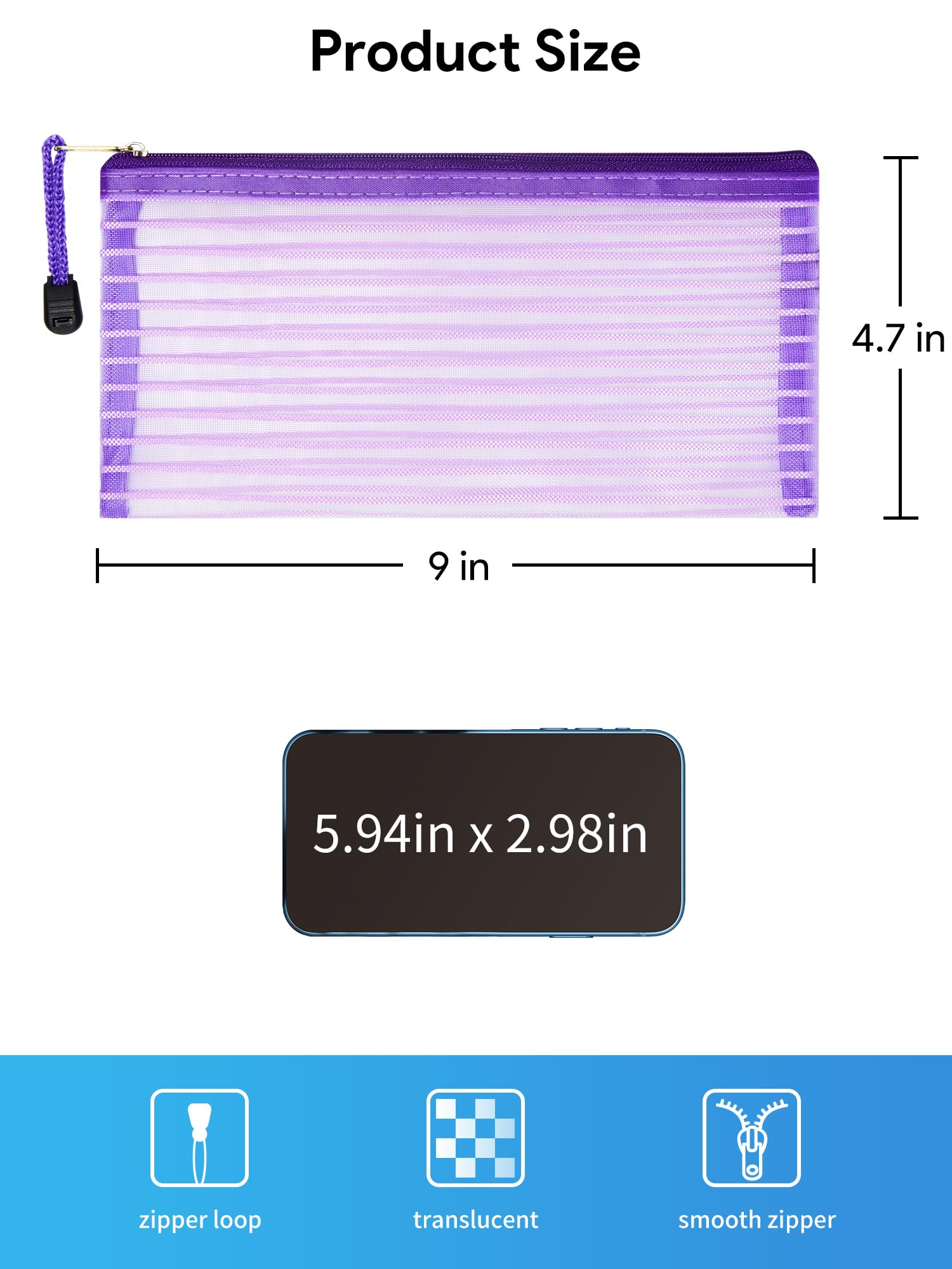 JARLINK 40-Pack Multicolor Mesh Pouch for School, Office & Travel