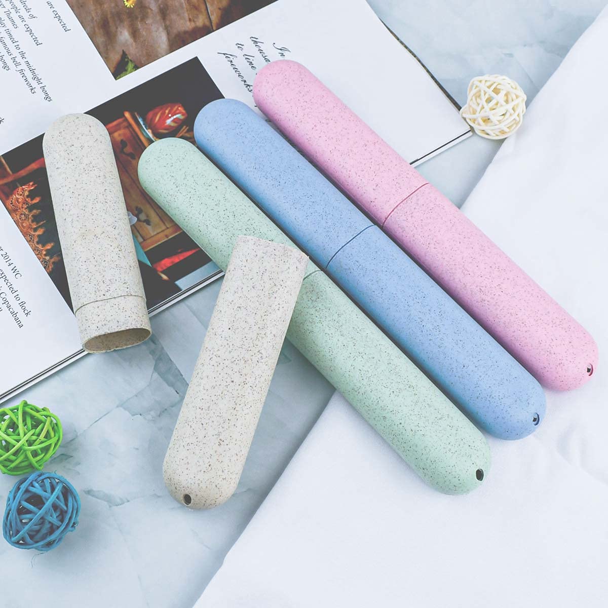 4 Pack Breathable Travel Toothbrush Holder Cases - Portable Toothbrush Cover for Camping, Business Trips, School & Home Use - Waterproof Toothbrush Storage Container for Hygiene On-The-Go