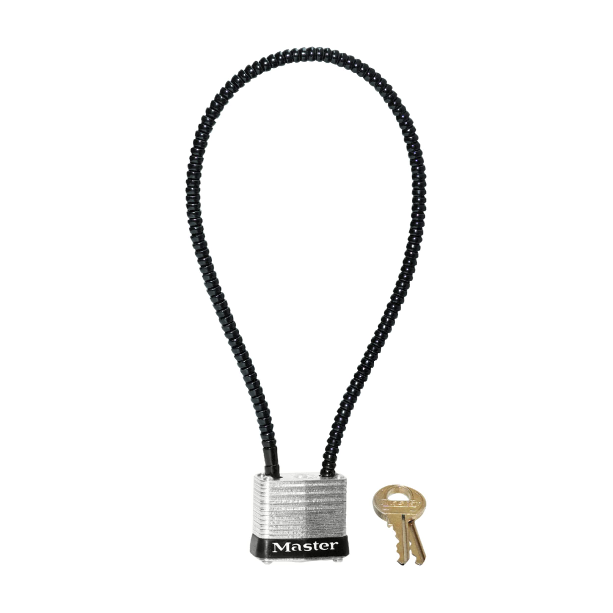 Master Lock 107DSPT Keyed Gun Lock Padlocks - 14 Inch Steel Cable & 1-1/8