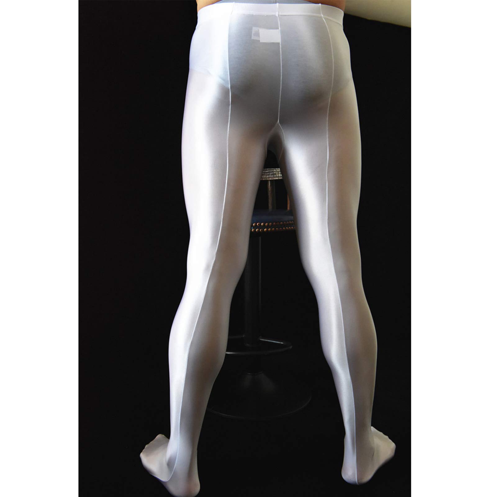 Leesuo Men's Ultra Shiny Glossy Pantyhose - High Elastic Nylon Sheer Tights for Crossdressing, Cosplay & Night Out - Sexy Semi-Opaque Stockings for Parties, Performances & Special Occasions