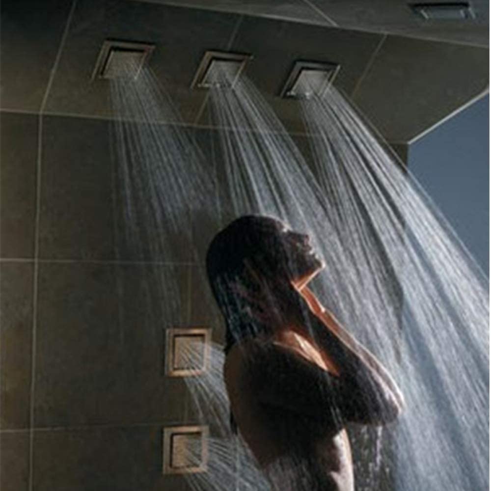 Matte Black Shower Body Sprayer Jets - Concealed Installation Spa Massage Shower Head with 1/2