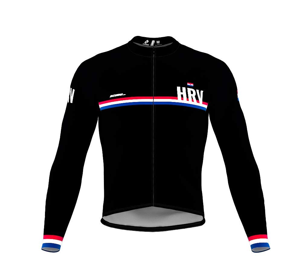 ScudoPro Pro Thermal Long Sleeve Cycling Jersey for Men - Breathable, Moisture-Wicking Winter Bike Shirt - Perfect for Cold Weather Training & Outdoor Cycling Adventures (Costa Rica Design)