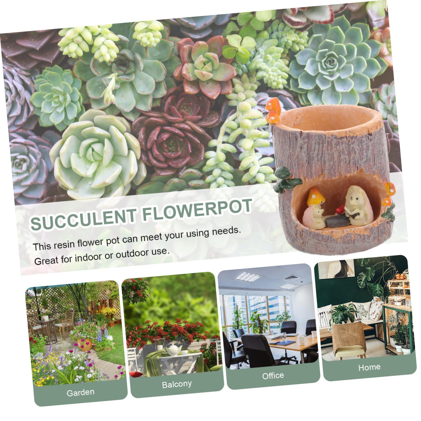 Gadpiparty Flower Sedum Succulent Pot - Decorative Ceramic Planter for Indoor/Outdoor Plants, Succulents, Flowers - Perfect for Home Garden, Balcony, Office Desk Decor