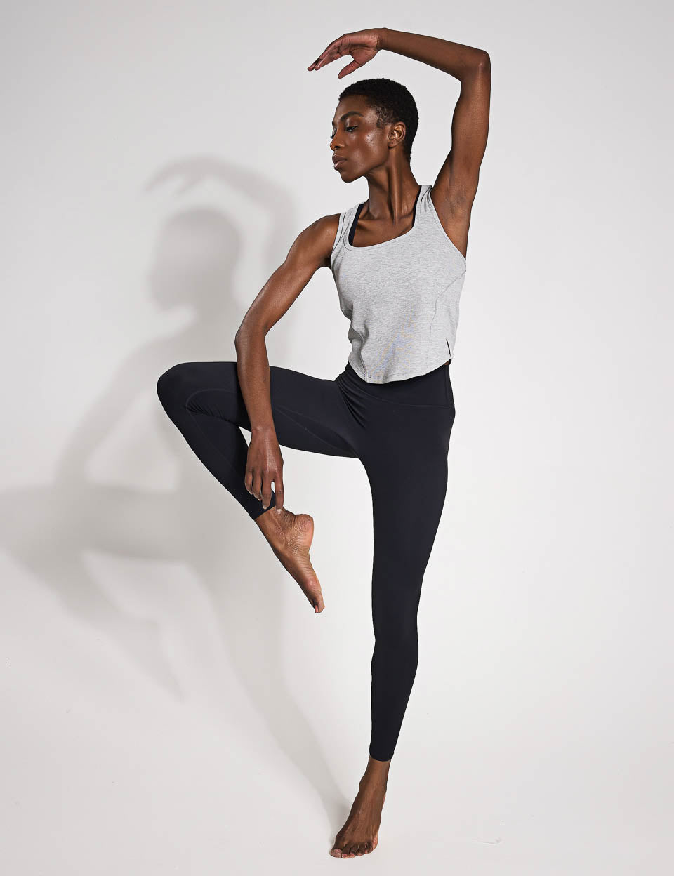 Jodie Tank Top - Soft Grey Marle for Women | Casual & Layering Essential | Perfect for Yoga, Workouts & Everyday Wear