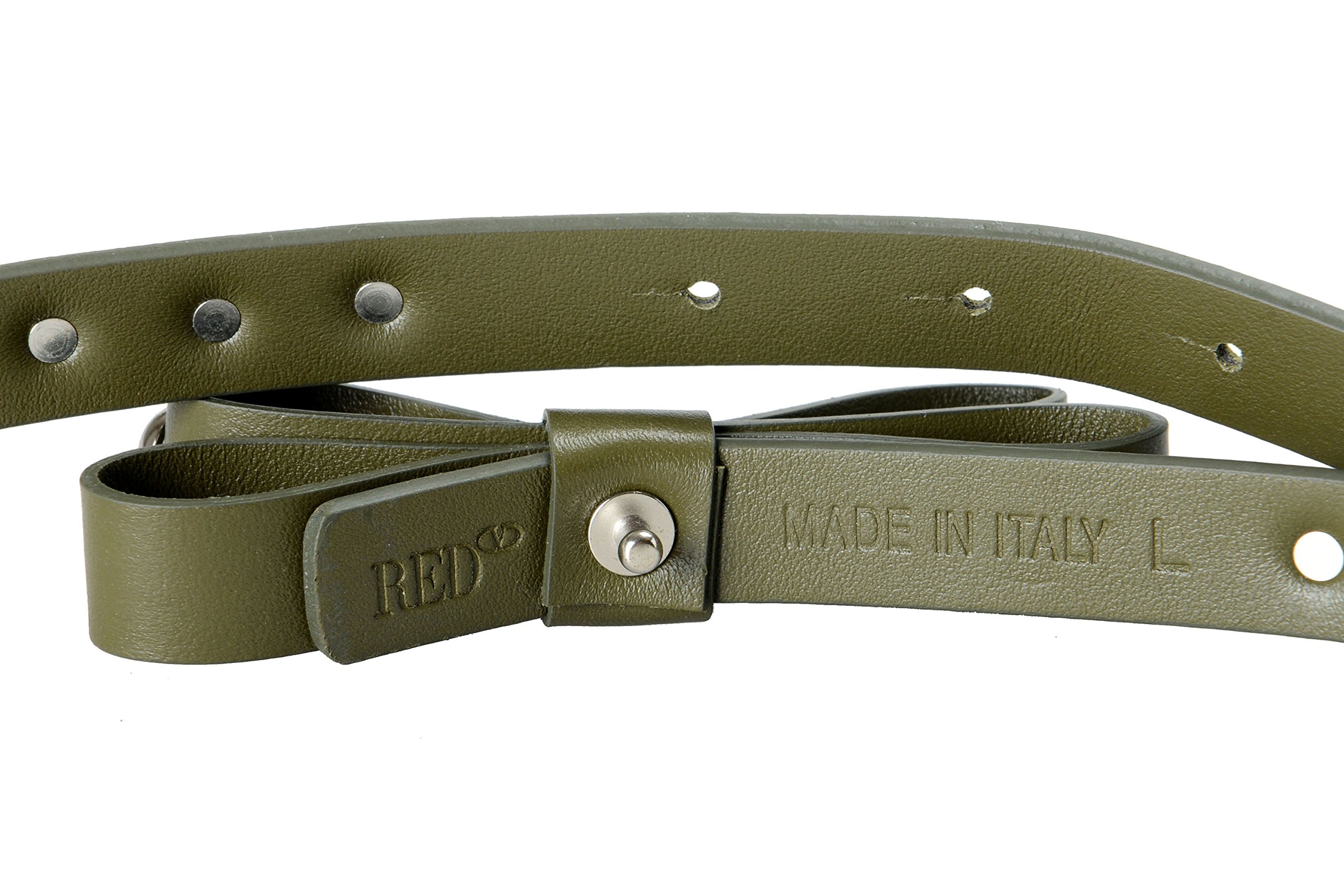 Stylish Leather Women's Belt with Green Metal Beads - Size L | Perfect for Casual Outfits & Boho Fashion