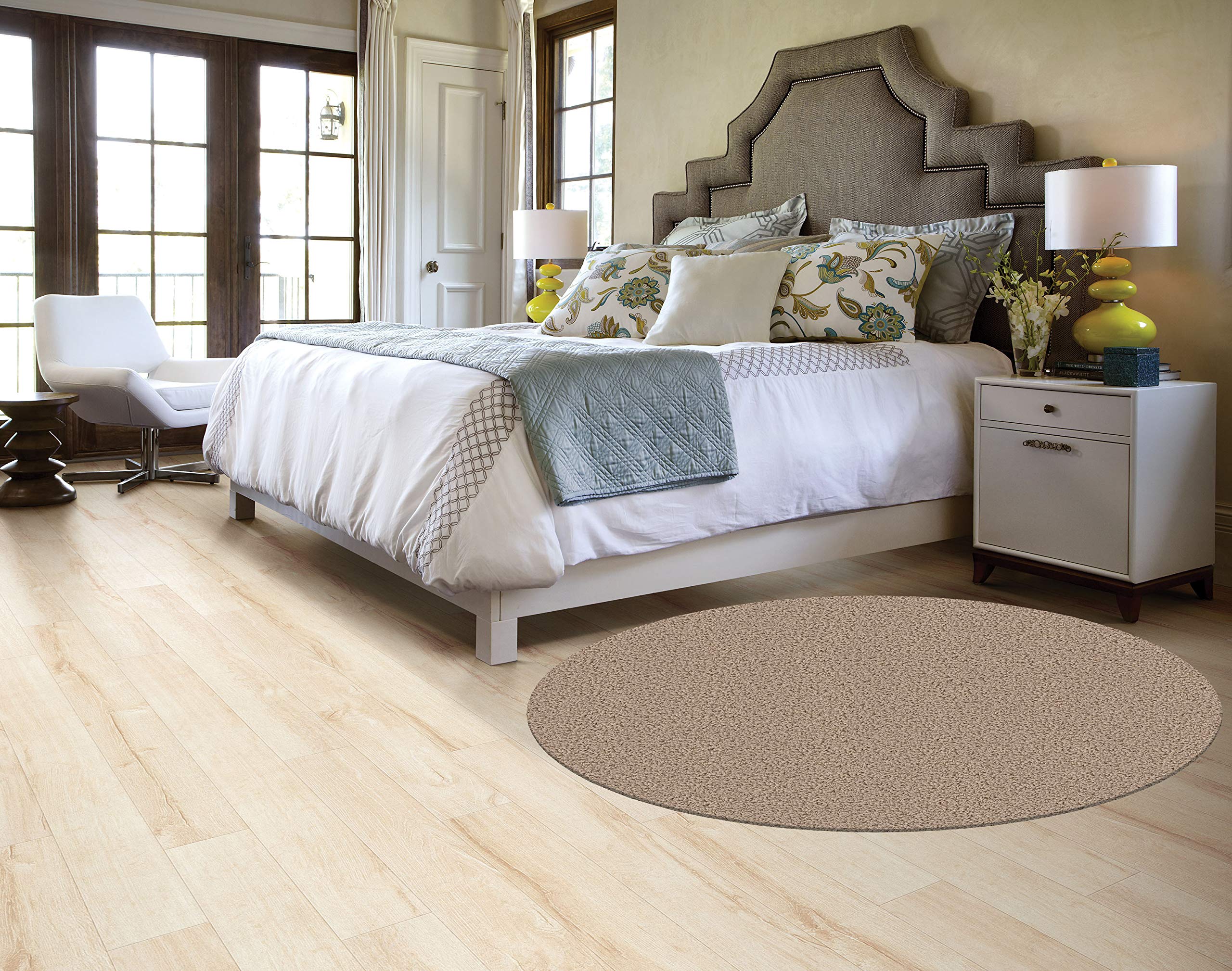 KOECKRITZ 9-Foot Round Taffy Apple Pattern Area Rug - Non-Slip Soft Living Room Carpet for Bedroom, Nursery & Dining Room Decor