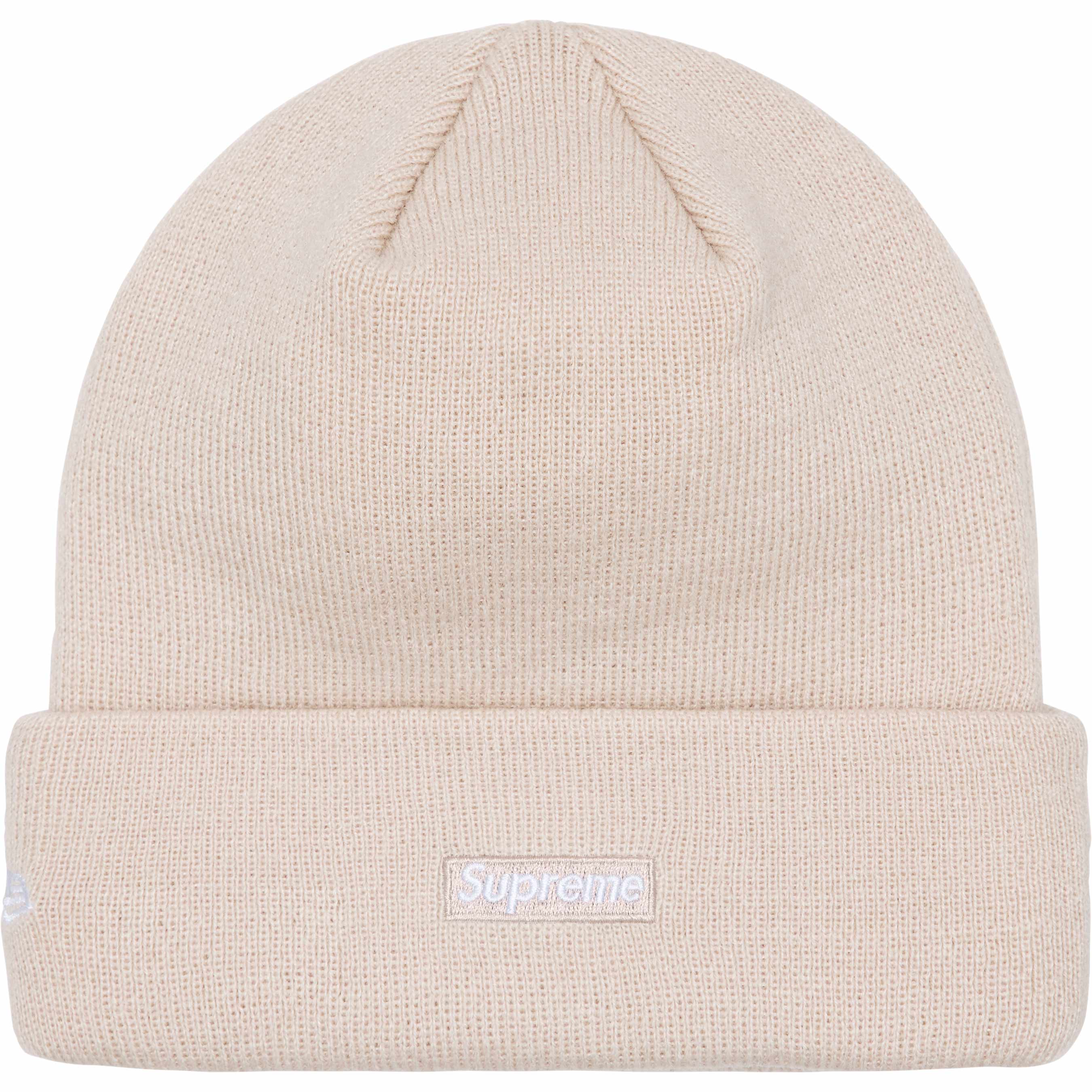Supreme New Era® Script Beanie Stone - Warm Winter Knit Hat for Men & Women - Perfect for Skiing, Snowboarding & Outdoor Activities