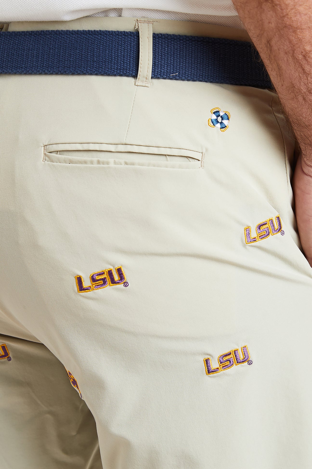 LSU Collegiate ACKformance Performance Shorts for Men - Comfortable Khaki Athletic Shorts for Running, Gym & Casual Wear