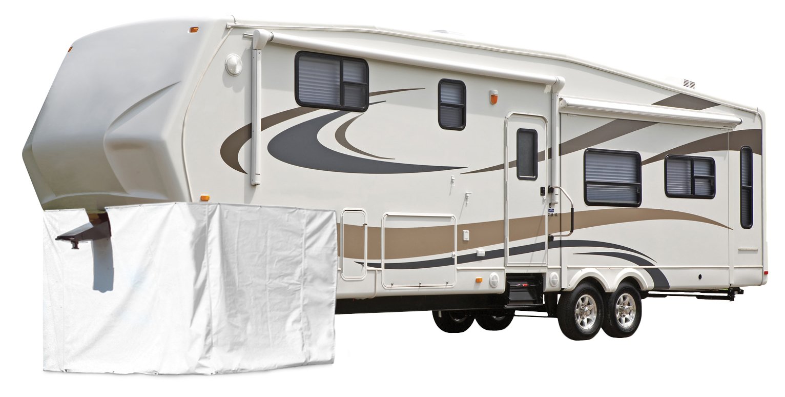 ADCO 3503 5th Wheel RV Trailer Storage Skirt - 296 Inch Polar White Weather-Resistant Cover for Camper & Travel Trailers - Perfect for Outdoor Camping & RV Storage Protection
