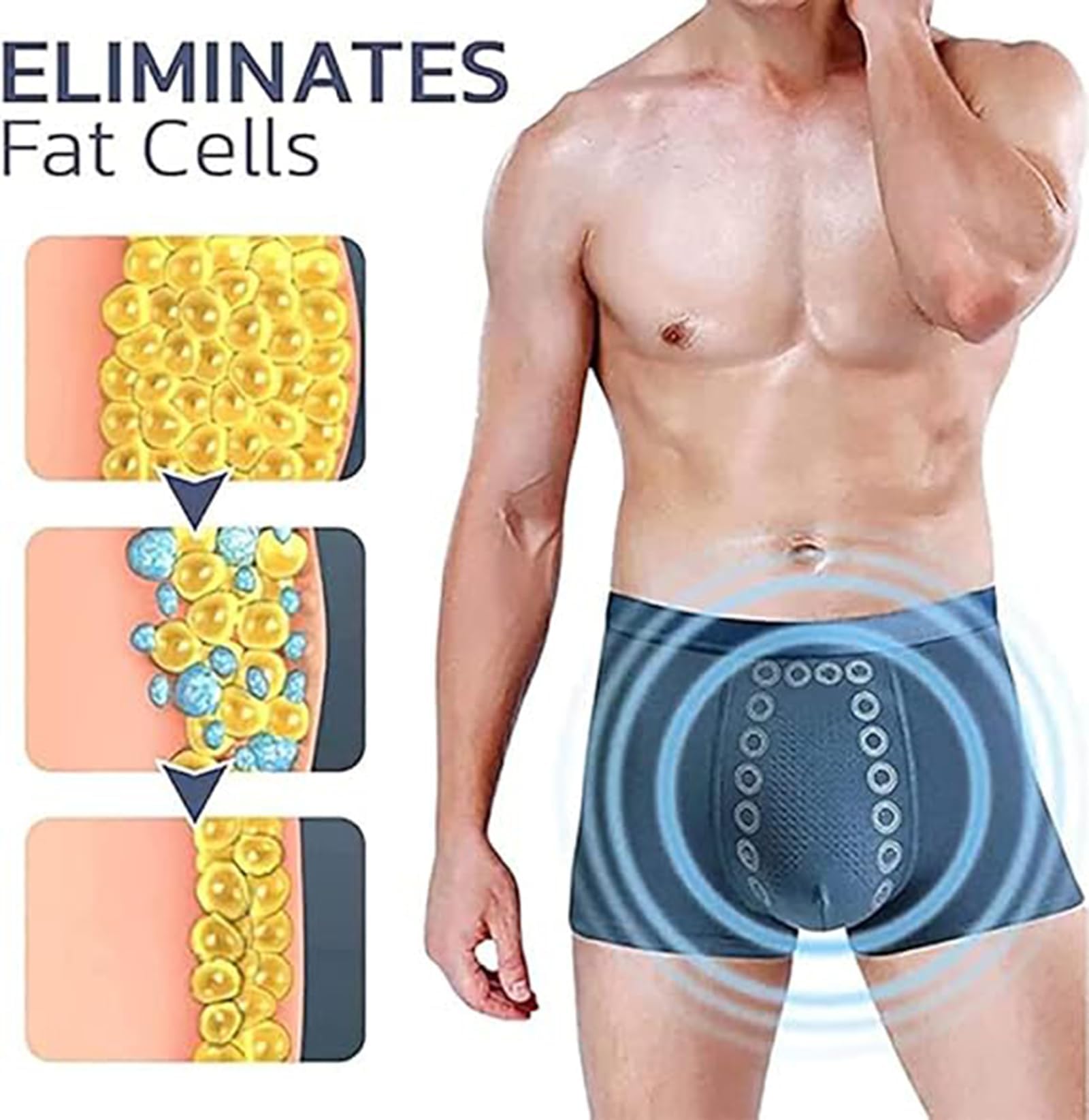 Magnetic Therapy Underwear for Men - Massage & Energetic Boxer Briefs - Pain Relief & Improved Circulation - Perfect for Sports, Workouts & Daily Comfort