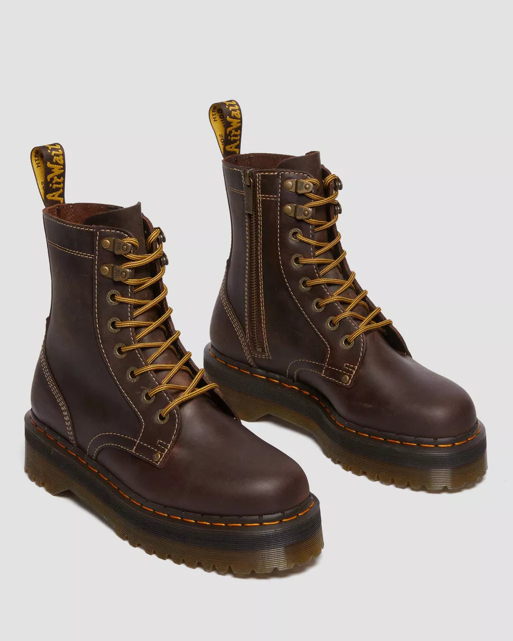 Dr. Martens Jadon Boot Arc Crazy Horse Platform Boots for Women - Chunky Sole, Vintage Leather, Punk Style - Perfect for Concerts, Festivals & Edgy Street Fashion