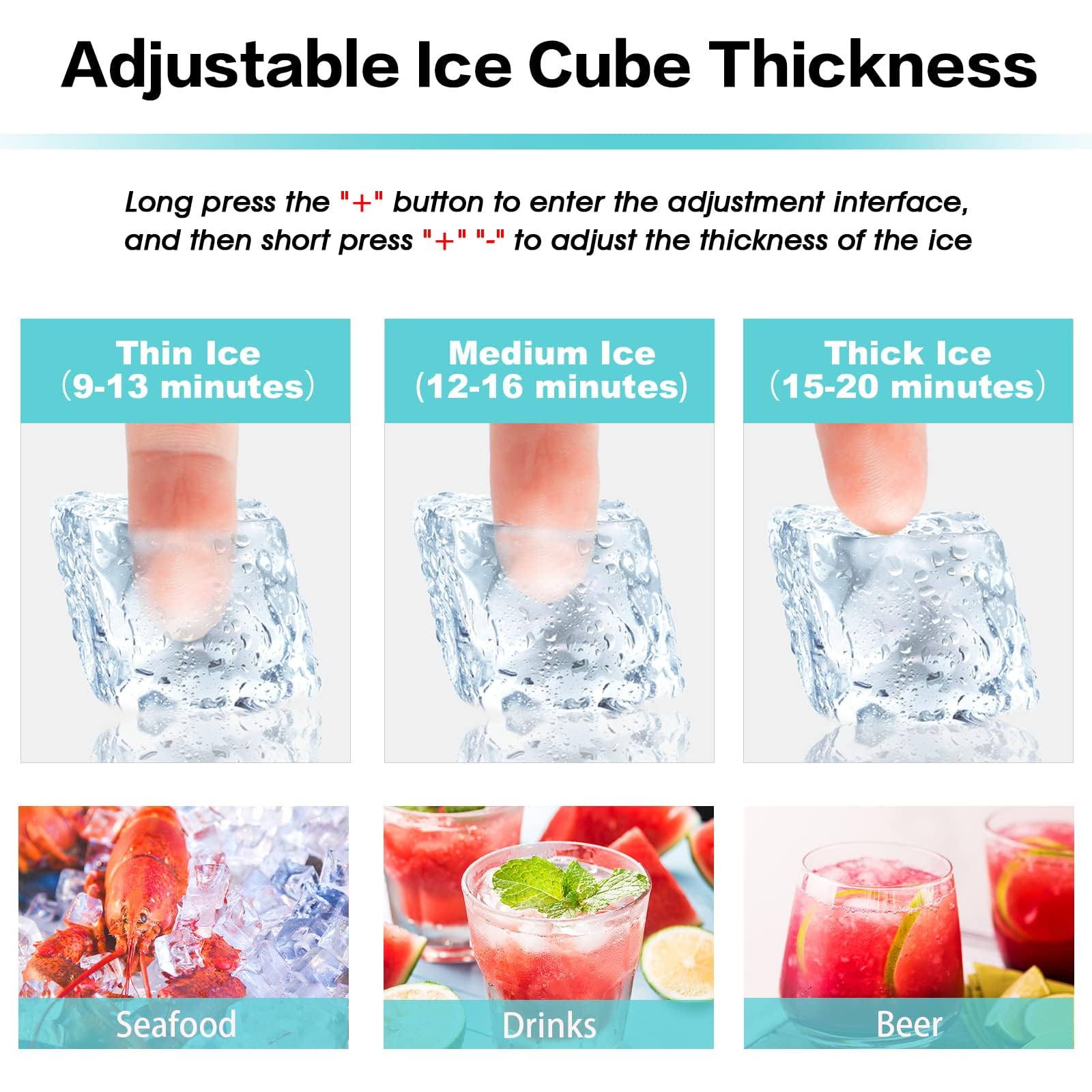 Commercial Ice Maker Machine 150lbs/24H, Under Counter Ice Maker with 30lbs Storage Bin, Stainless Steel Compact Ice Machine for Home, Coffee Shop, Bar & Restaurant - Perfect for Beverage Service and Food Preservation