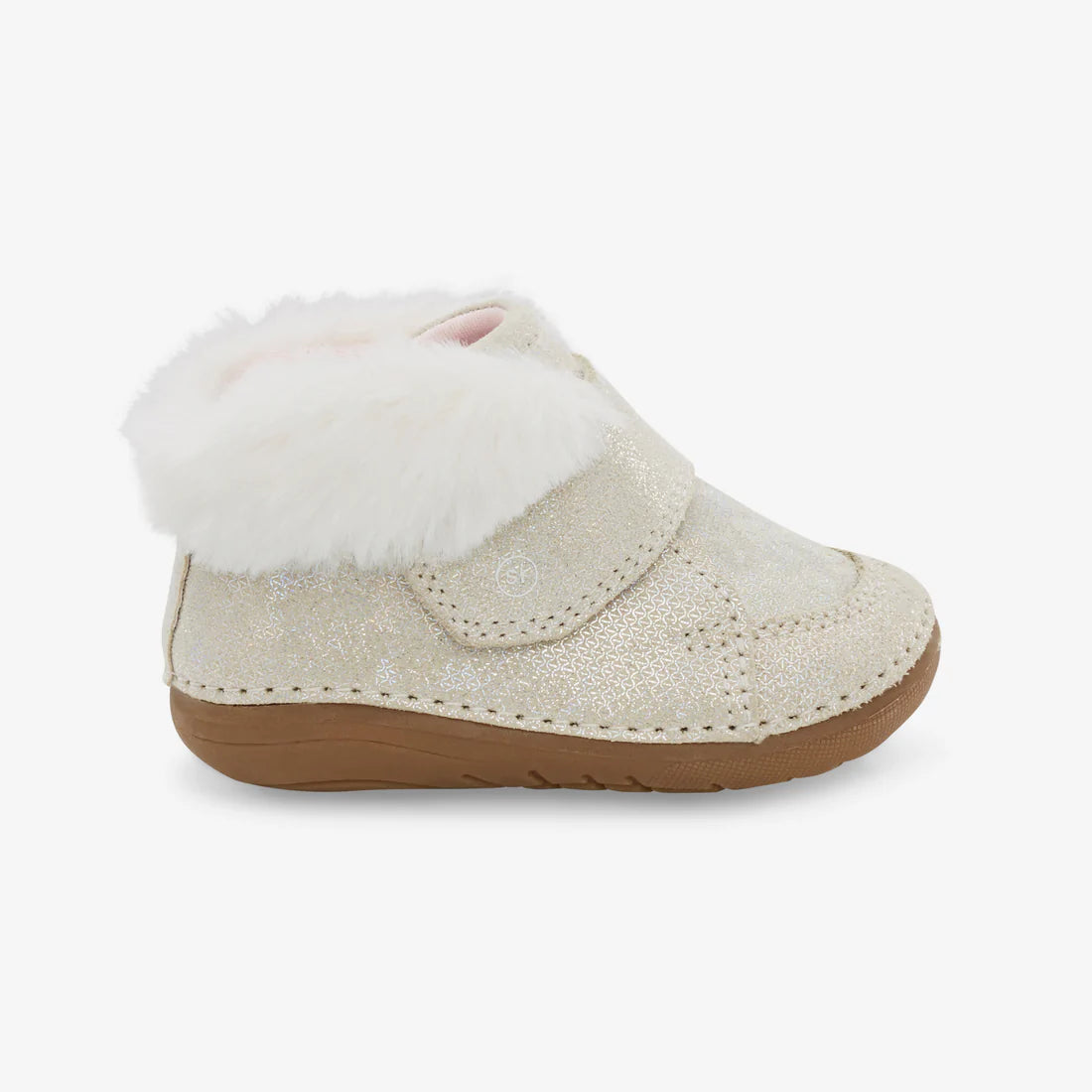 Stride Rite Champagne Mateo Soft Motion Baby Boots - Comfortable First Walking Shoes for Infants & Toddlers - Perfect for Indoor Play, Outdoor Adventures & Special Occasions