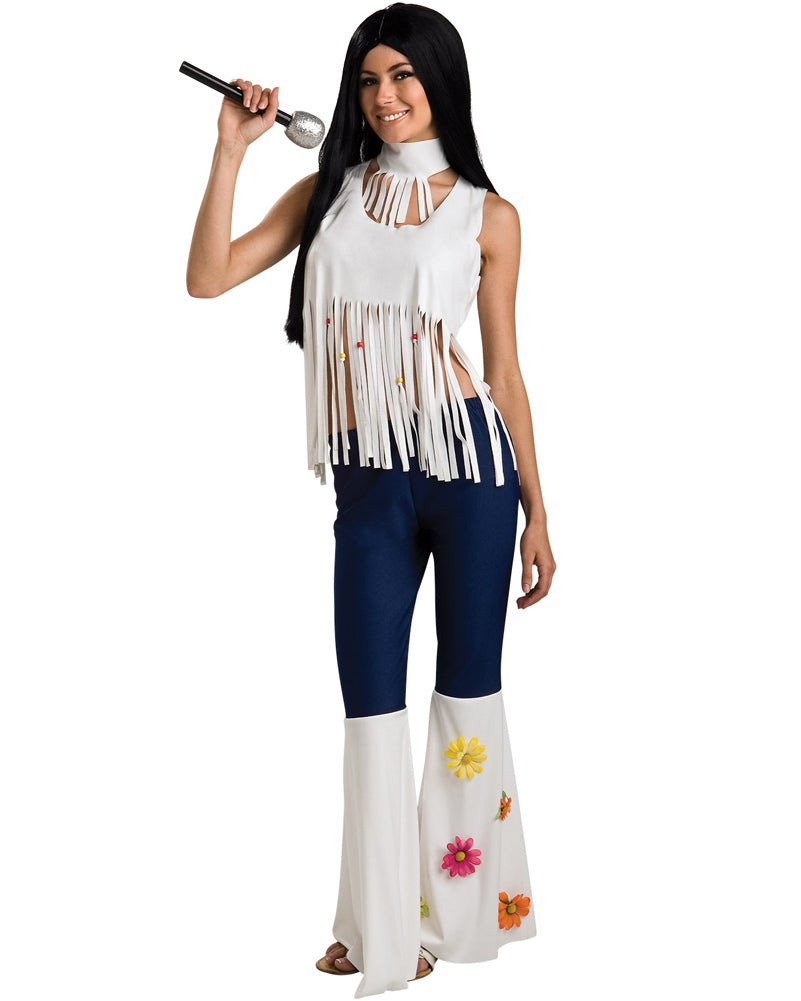 60s Rockstar Women's Costume - Vintage 1960s Hippie Outfit for Halloween, Themed Parties & Cosplay - Retro Hippie Costume for Women