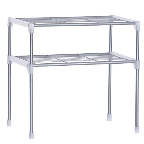 SH-CHEN Adjustable Steel Microwave Oven Shelf - Detachable Kitchen Rack for Tableware, Home & Bathroom Storage, Space-Saving Organizer for Countertops and Cabinets