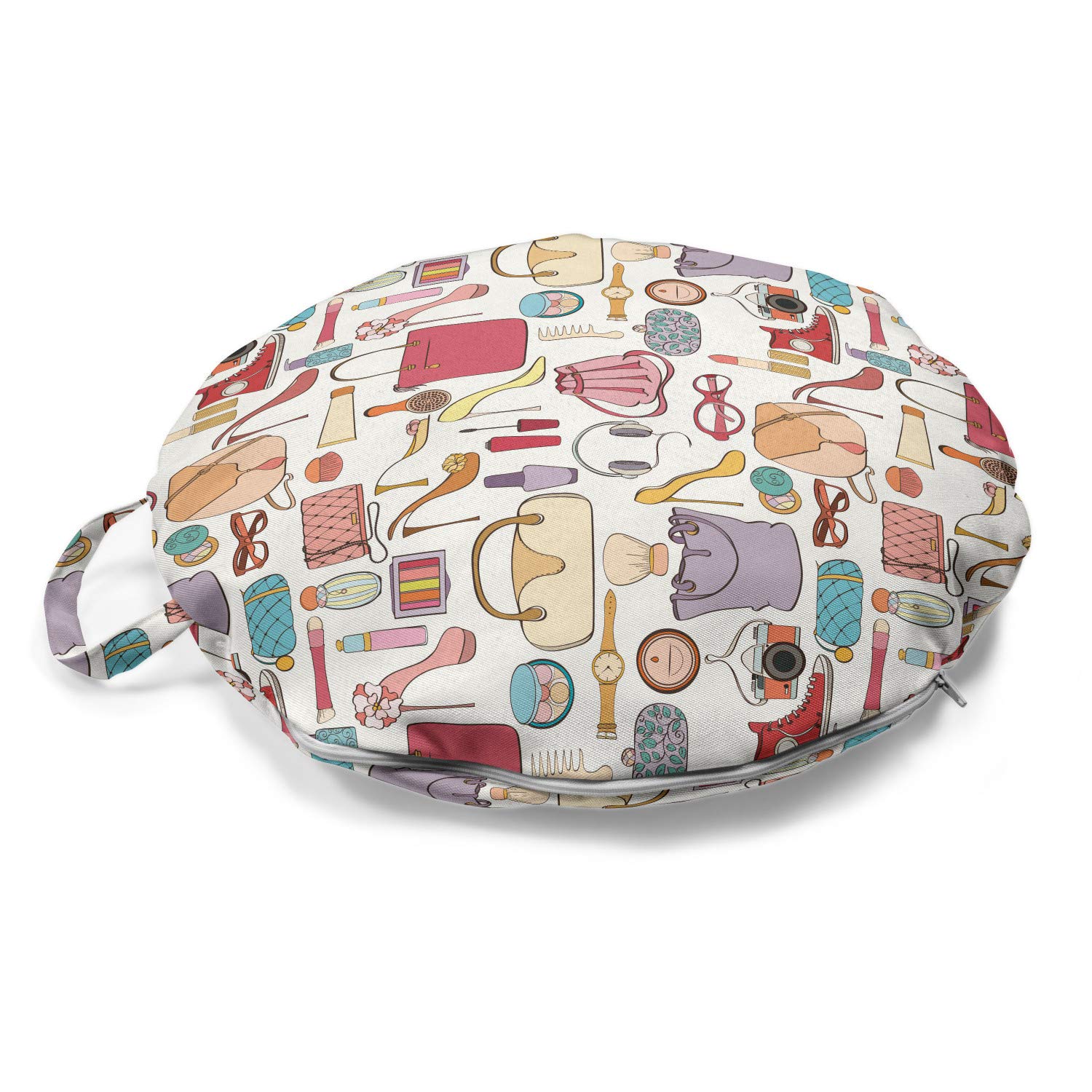 Ambesonne Round Floor Cushion with Handle - 18