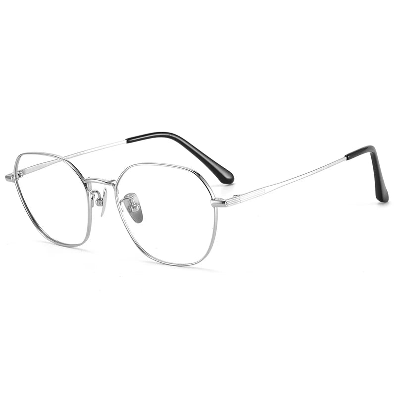 Bclear Unisex Full Rim Polygon Titanium Eyeglasses 86672 - Lightweight Durable Frame for Men & Women - Perfect for Reading, Work, and Everyday Wear