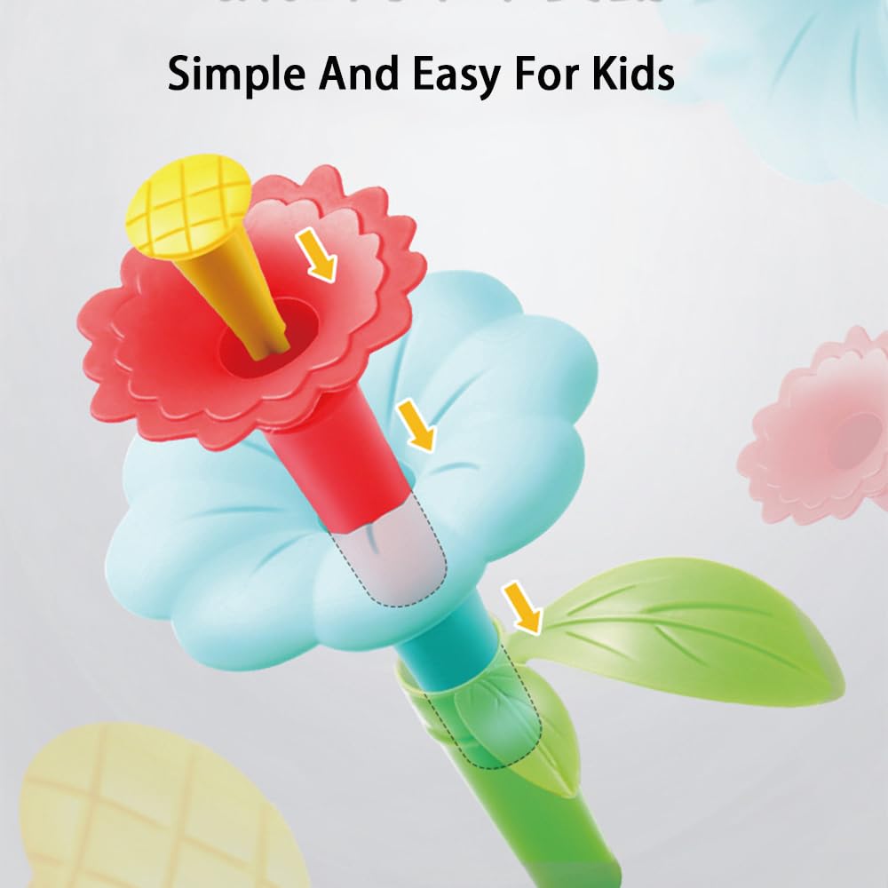 **AKANYA Flower Garden Building Blocks - Educational Floral Pretend Play Set for Kids Ages 3-7, DIY Stacking Toys for Creative Play - Perfect for Indoor & Outdoor Garden-Themed Activities**