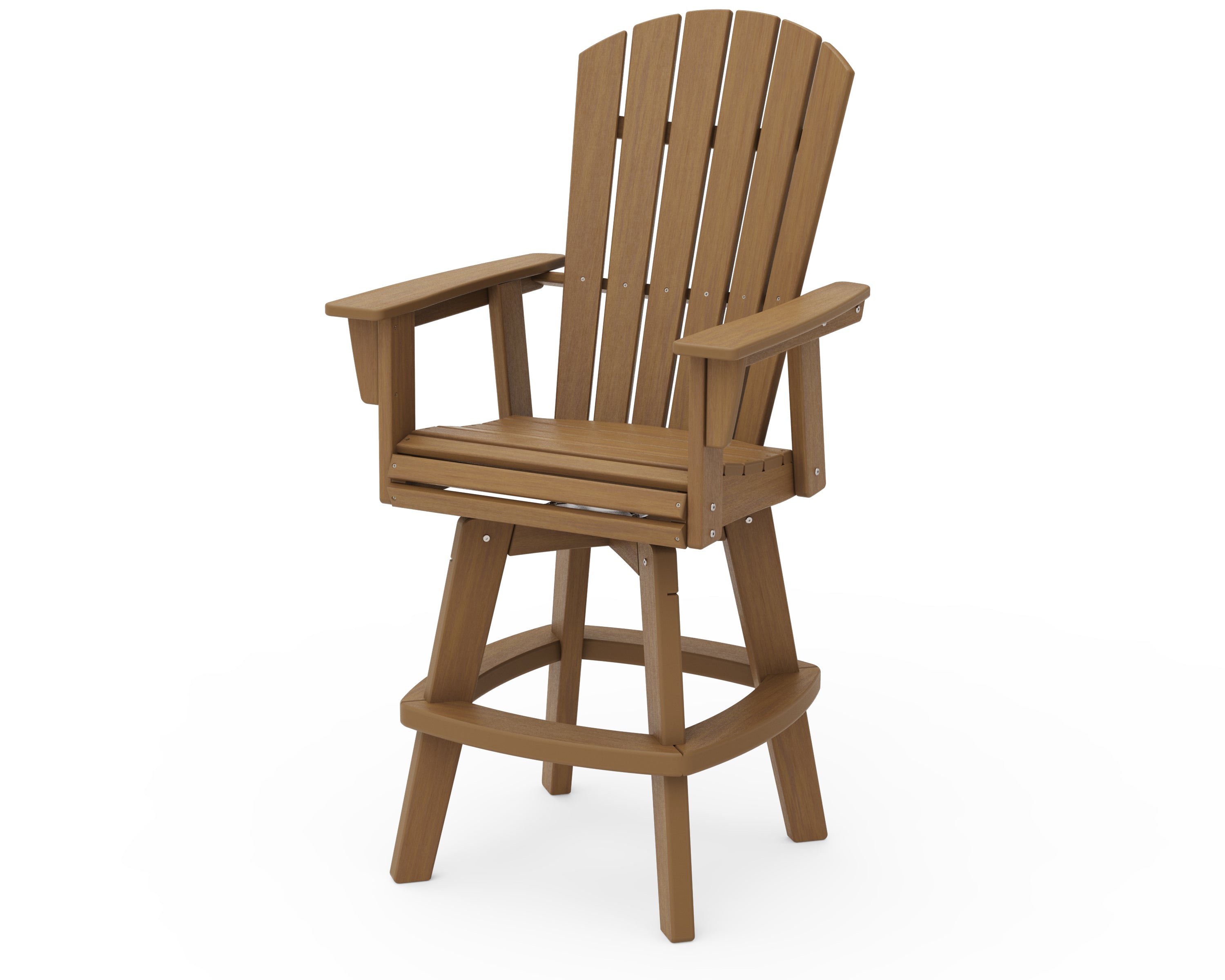 POLYWOOD Nautical Curveback Adirondack Swivel Bar Chair - Outdoor Patio Furniture, Weather-Resistant Poly Lumber, 360° Rotation - Perfect for Poolside, Deck, Garden & Backyard Relaxation