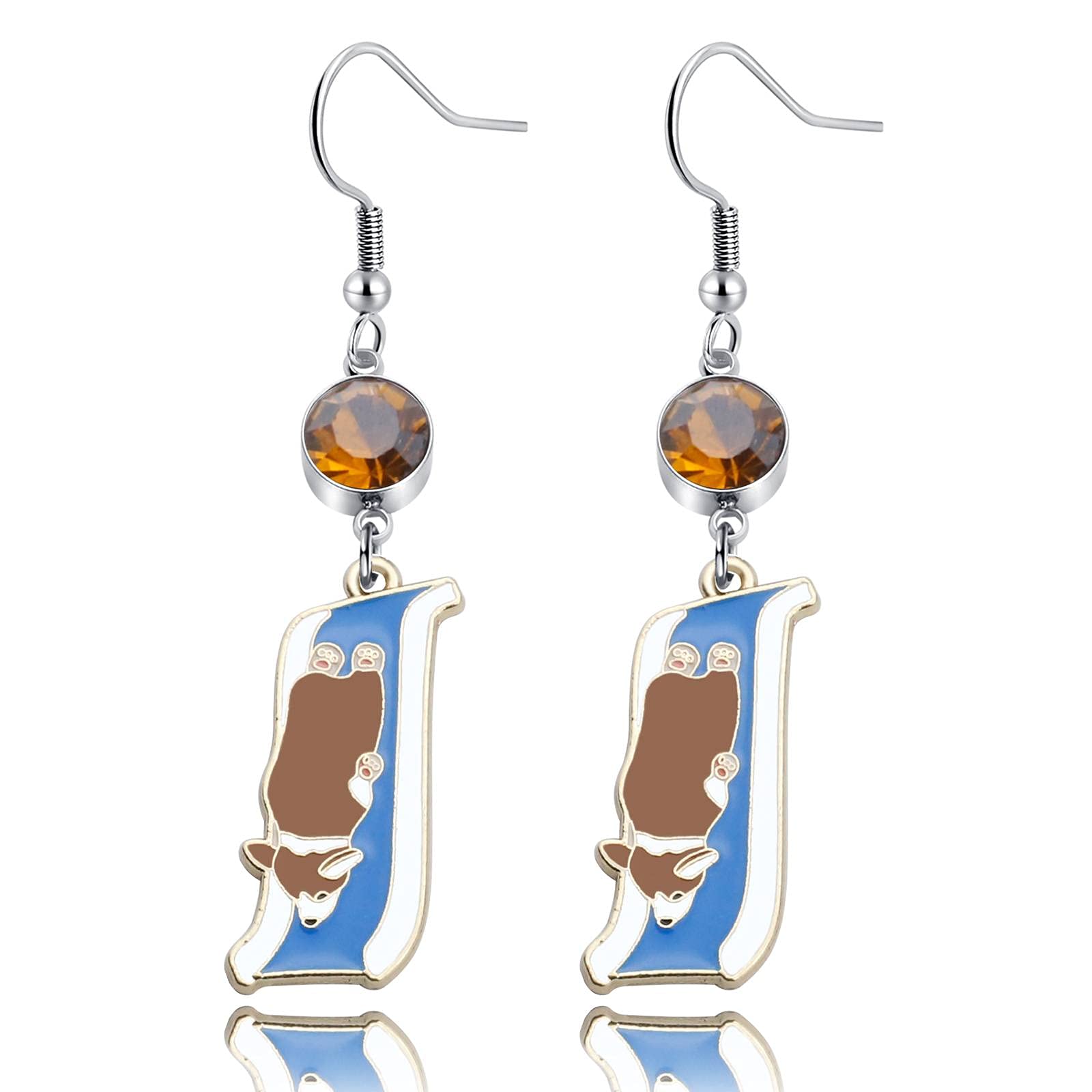 Birthstone Corgi Earrings - Cute Corgi Dog Jewelry Gift for Women, Girls, Corgi Owners & Dog Lovers | Perfect Birthday, Mother's Day & Pet Lover Gifts | Wear for Casual Outings, Parties & Special Occasions