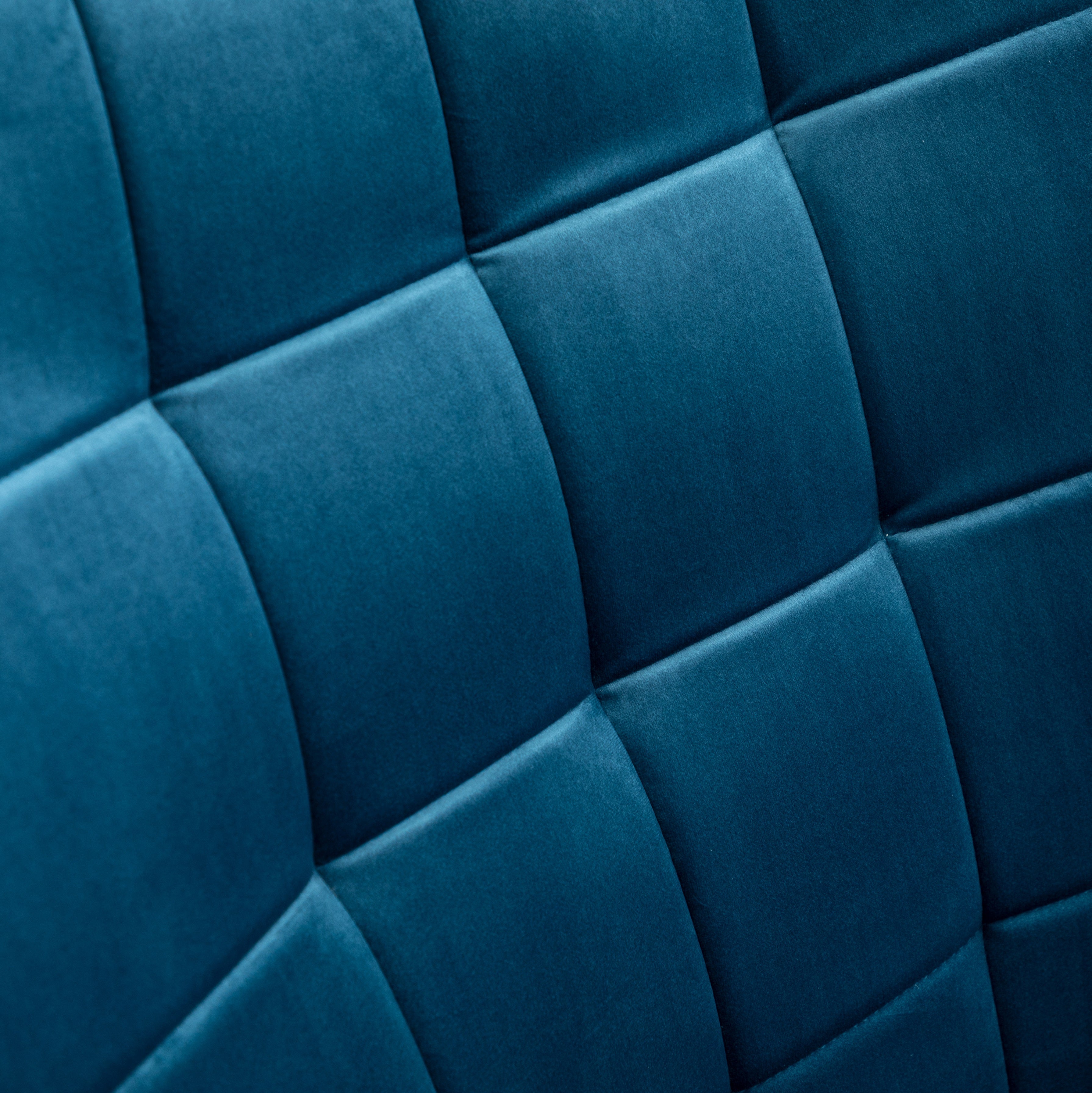 Roundhill Furniture Leiria Contemporary Silky Velvet Tufted Accent Chair with Ottoman - Blue Velvet Lounge Chair for Living Room, Bedroom & Office - Modern Comfortable Seating for Relaxing & Reading