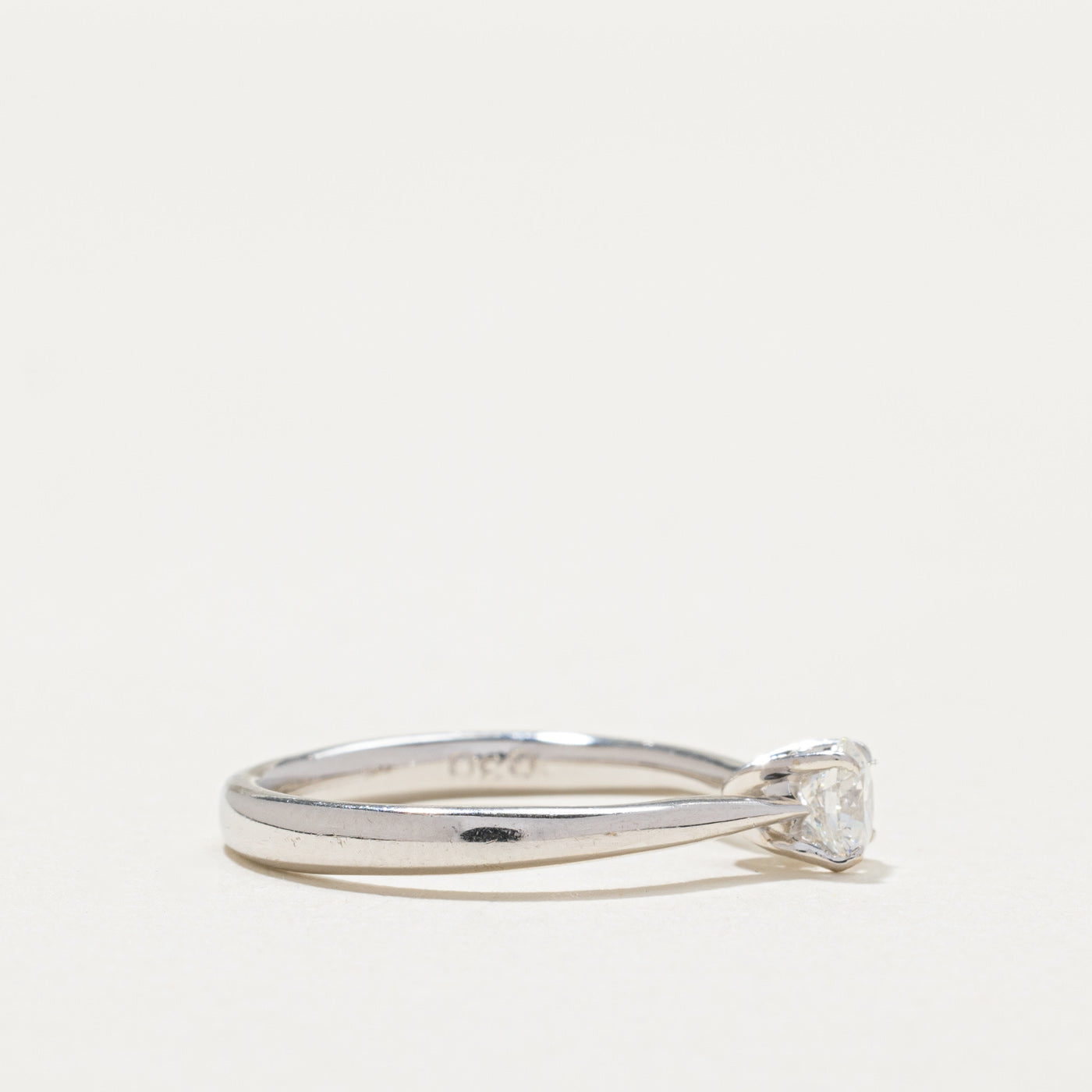 0.30ct Solitaire Diamond Engagement Ring for Women - Size 4.25 - Perfect Proposal Gift for Wedding & Anniversary - Classic Round Cut Diamond Ring in 14K White Gold