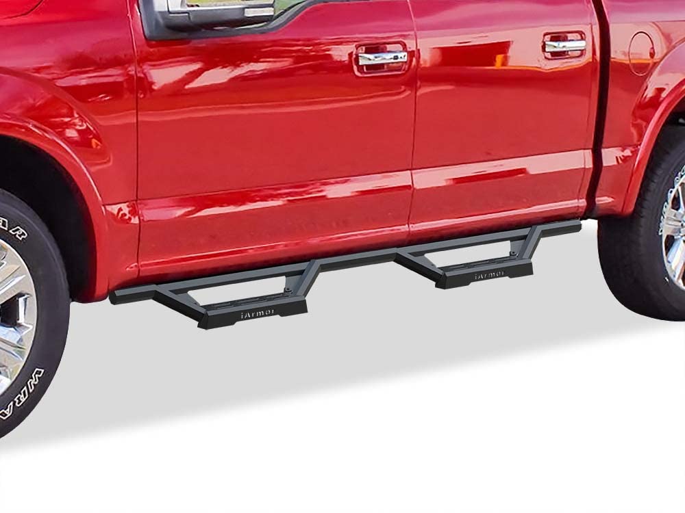 APS Stainless Steel Drop Steps Running Boards for Ford F-150 2015-2025 & F-250/350 2017-2025 - Anti-Slip Nerf Bars with 500lbs Capacity - 5-Year Warranty - Perfect for Off-Roading, Truck Access & Heavy Duty Use