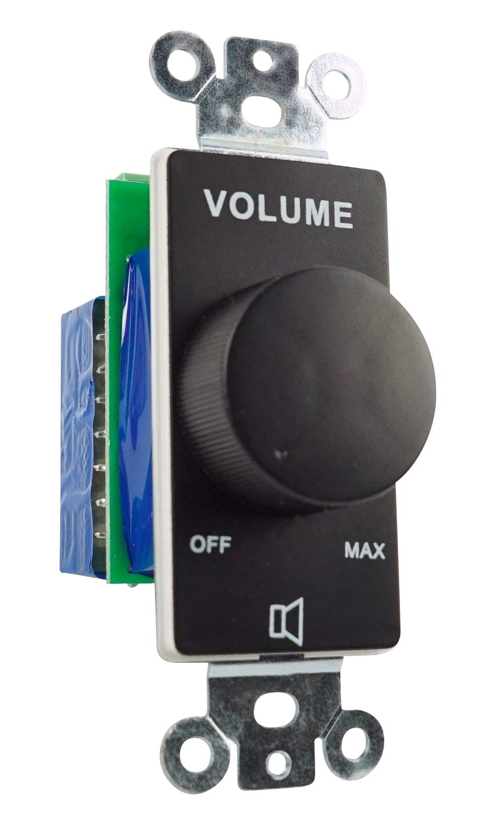 Rockville VOL70100 100 Watt 70V Black Wall Volume Control Zone Controller Box - Perfect for Multi-Zone Audio Systems in Homes, Offices, and Commercial Spaces